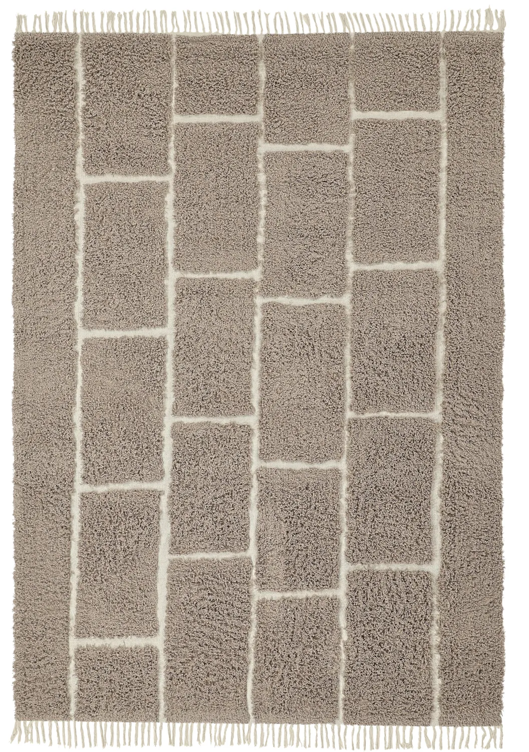 Tapis à poils longs - Lindley Natural Cotton Shaggy (taupe/siva)