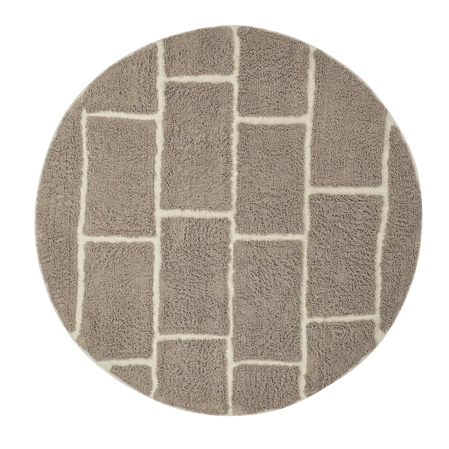 Tapis rond - Lindley Natural Cotton Shaggy (taupe/siva)