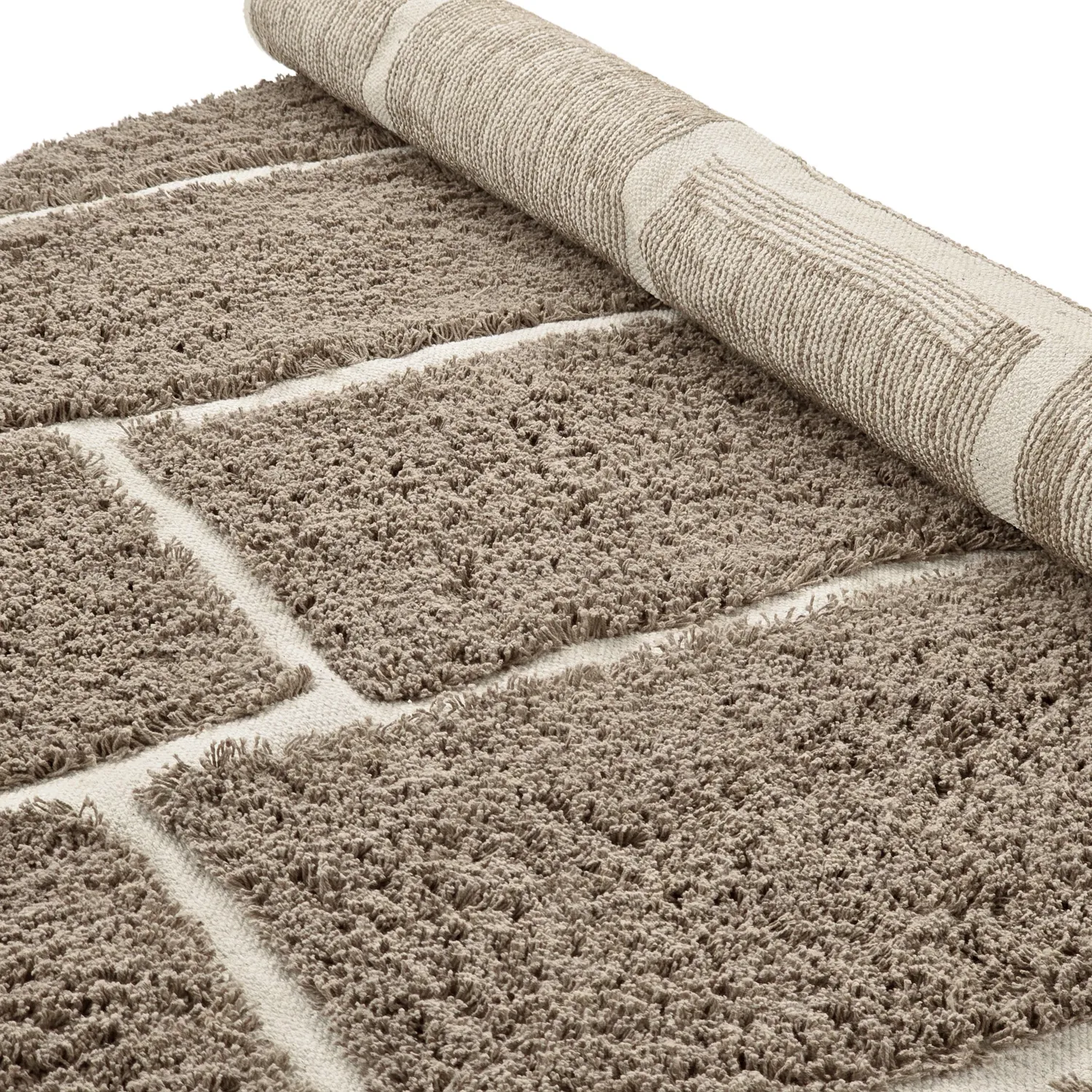 Tapis rond - Lindley Natural Cotton Shaggy (taupe/siva)
