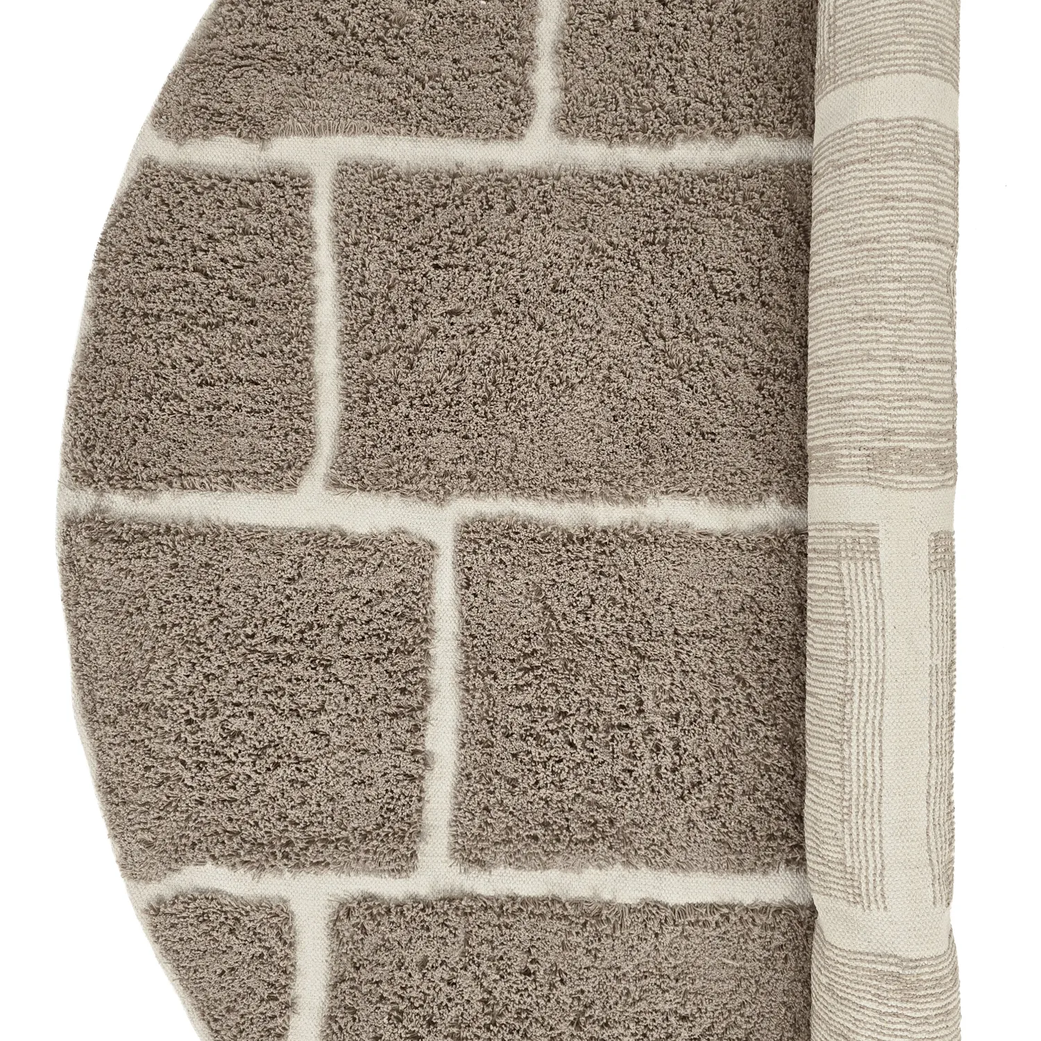 Tapis rond - Lindley Natural Cotton Shaggy (taupe/siva)