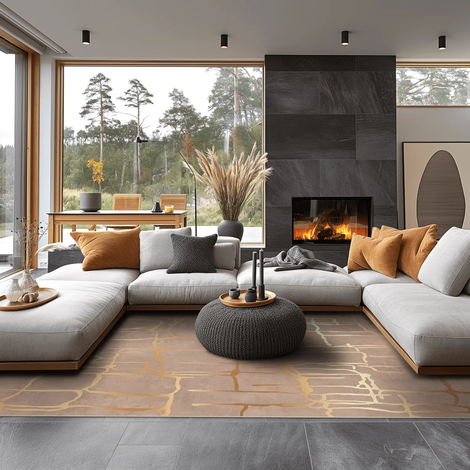 Tapis Wilton - Lorenzo (marron/doré)