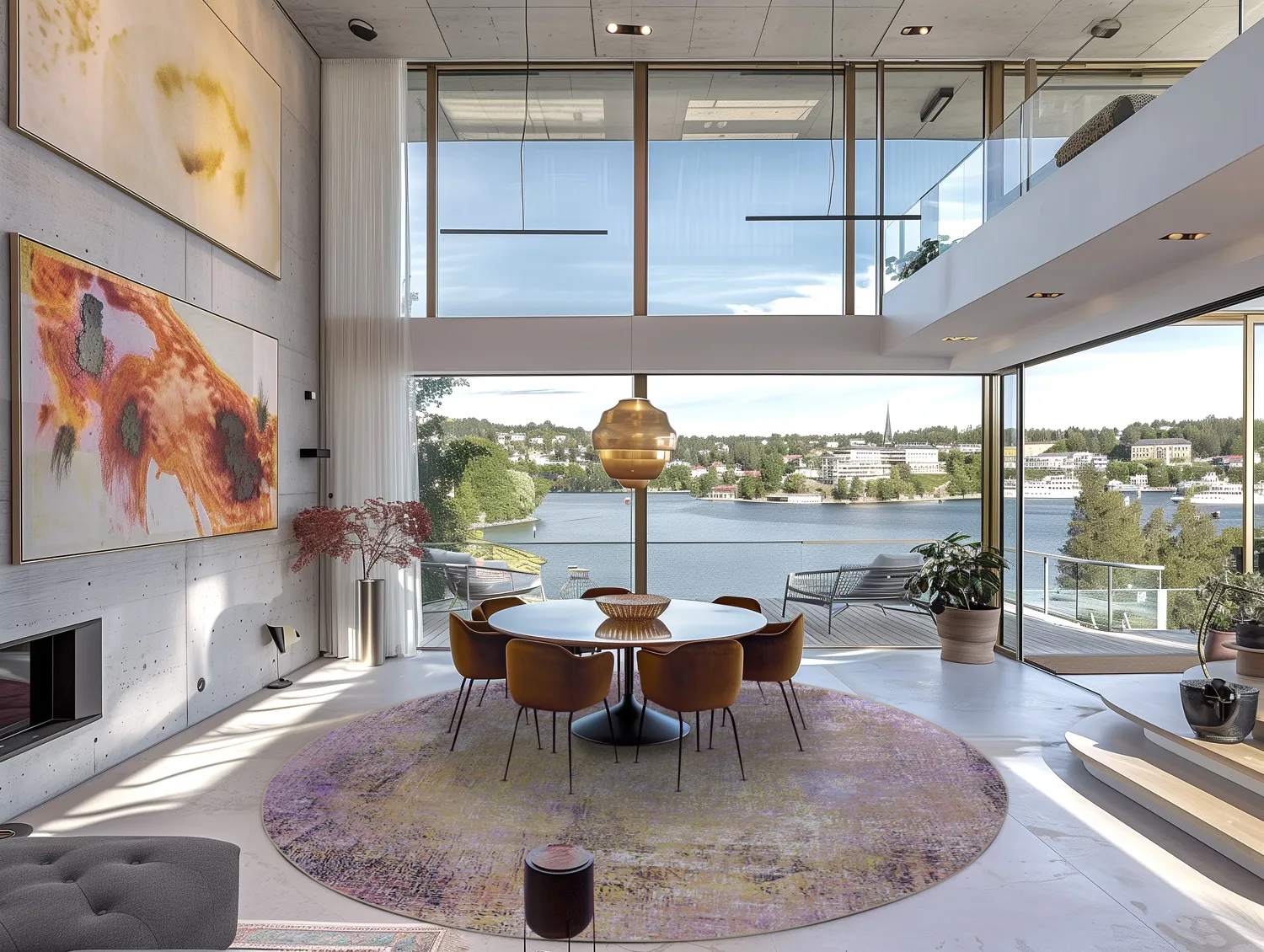 Tapis rond - Loures (violet)