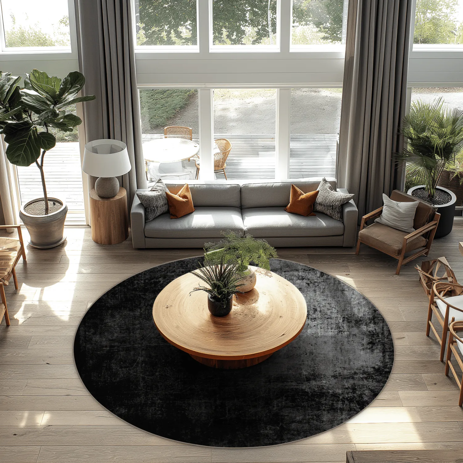 Tapis rond - Lynton (noir)