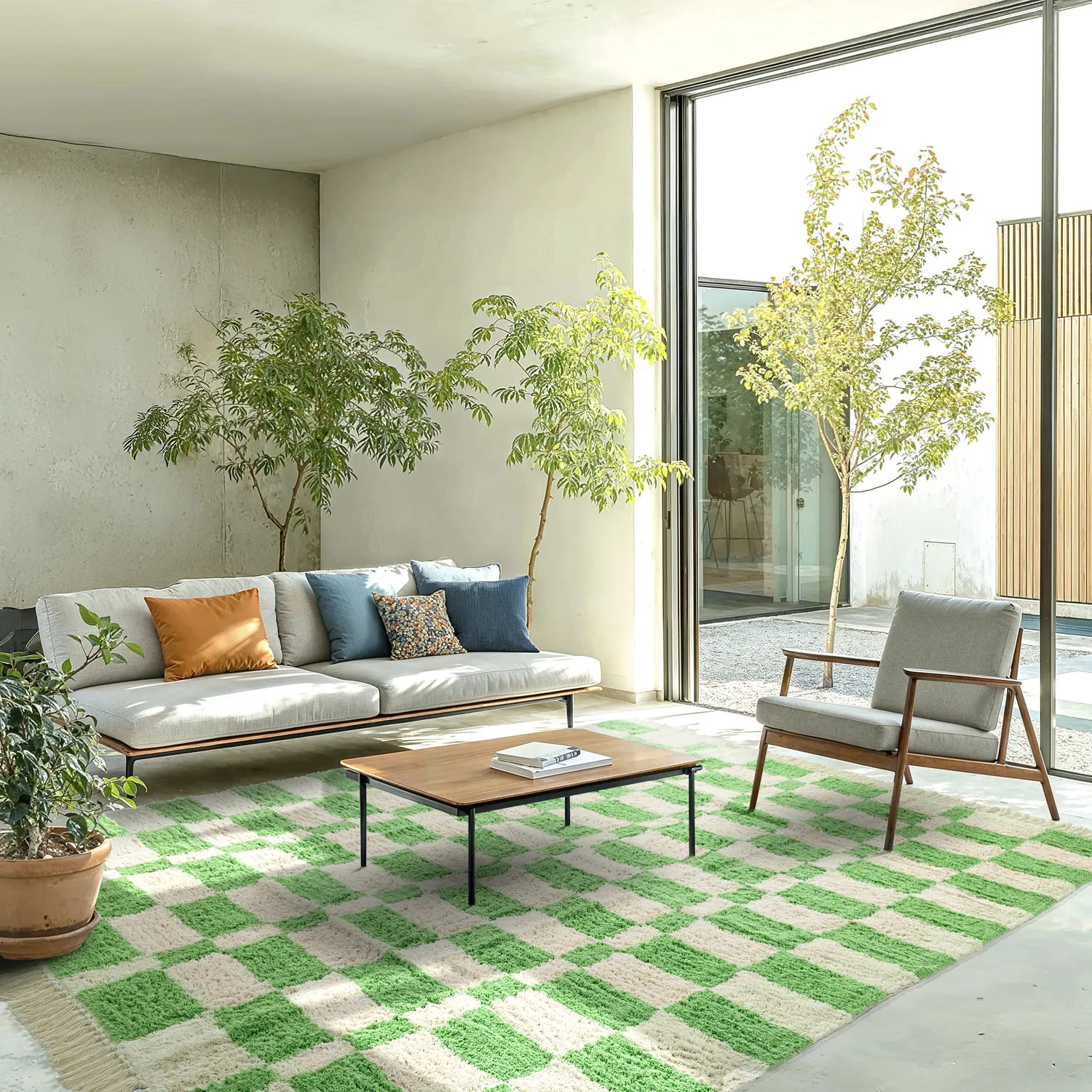 Tapis shaggy - Maranello Natural Cotton Shaggy (vert)
