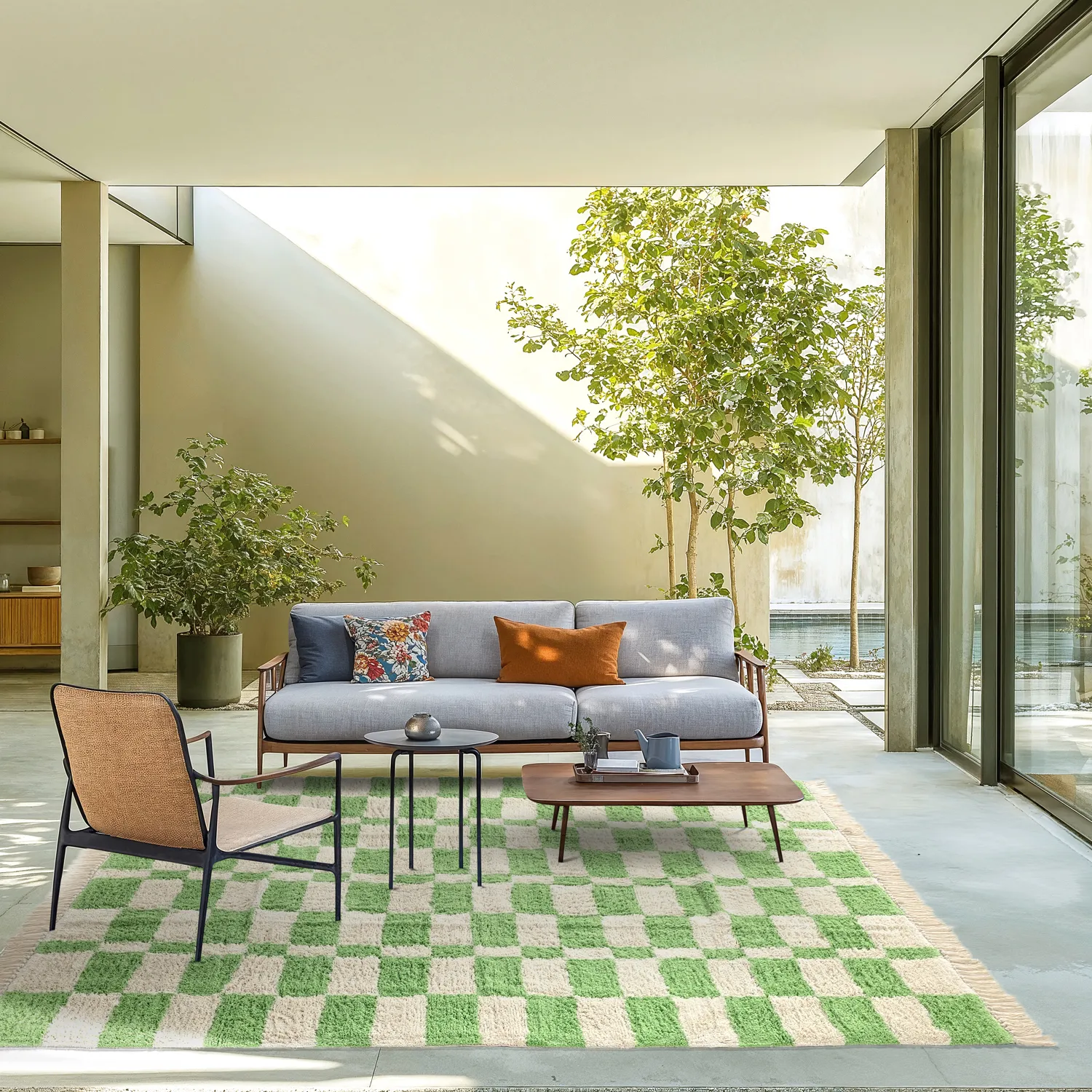 Tapis shaggy - Maranello Natural Cotton Shaggy (vert)