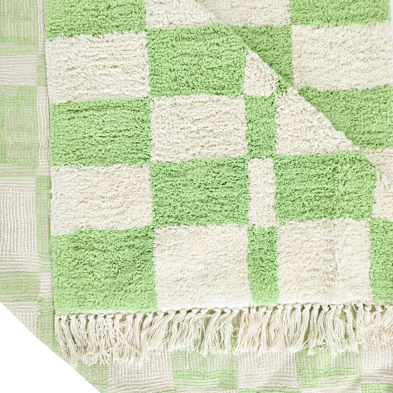 Tapis shaggy - Maranello Natural Cotton Shaggy (vert)