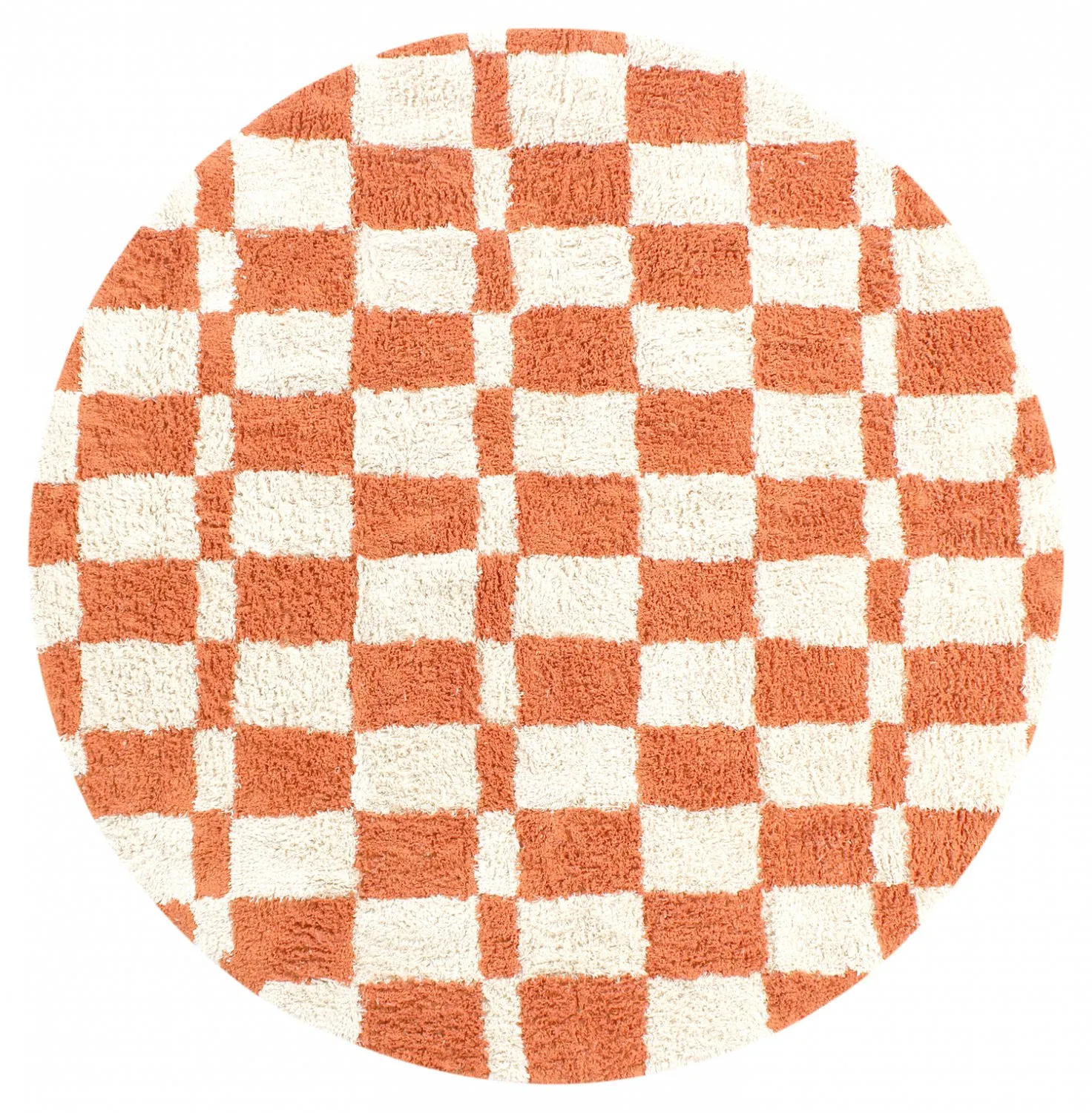 Tapis rond - Maranello Natural Cotton Shaggy (orange)