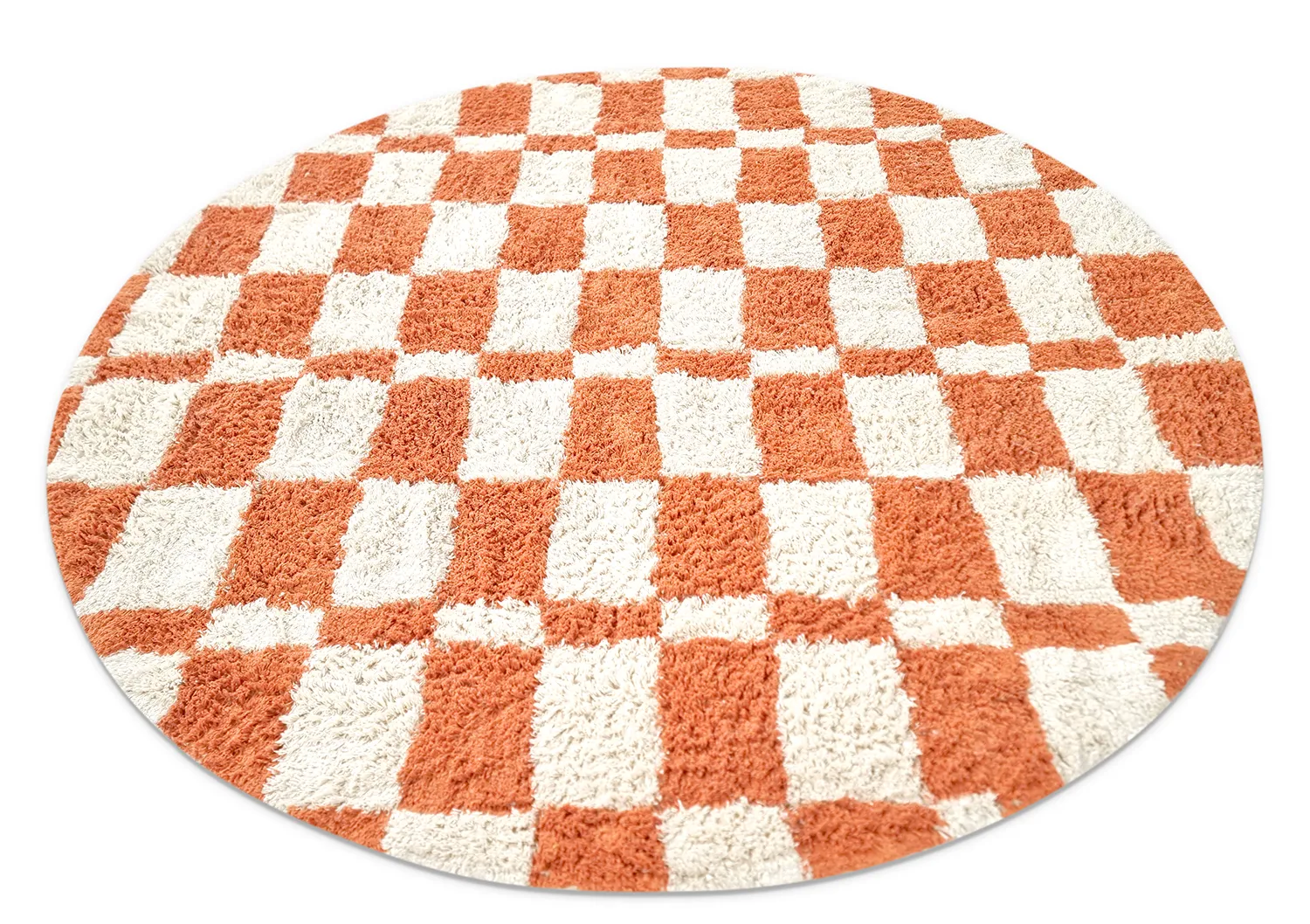 Tapis rond - Maranello Natural Cotton Shaggy (orange)
