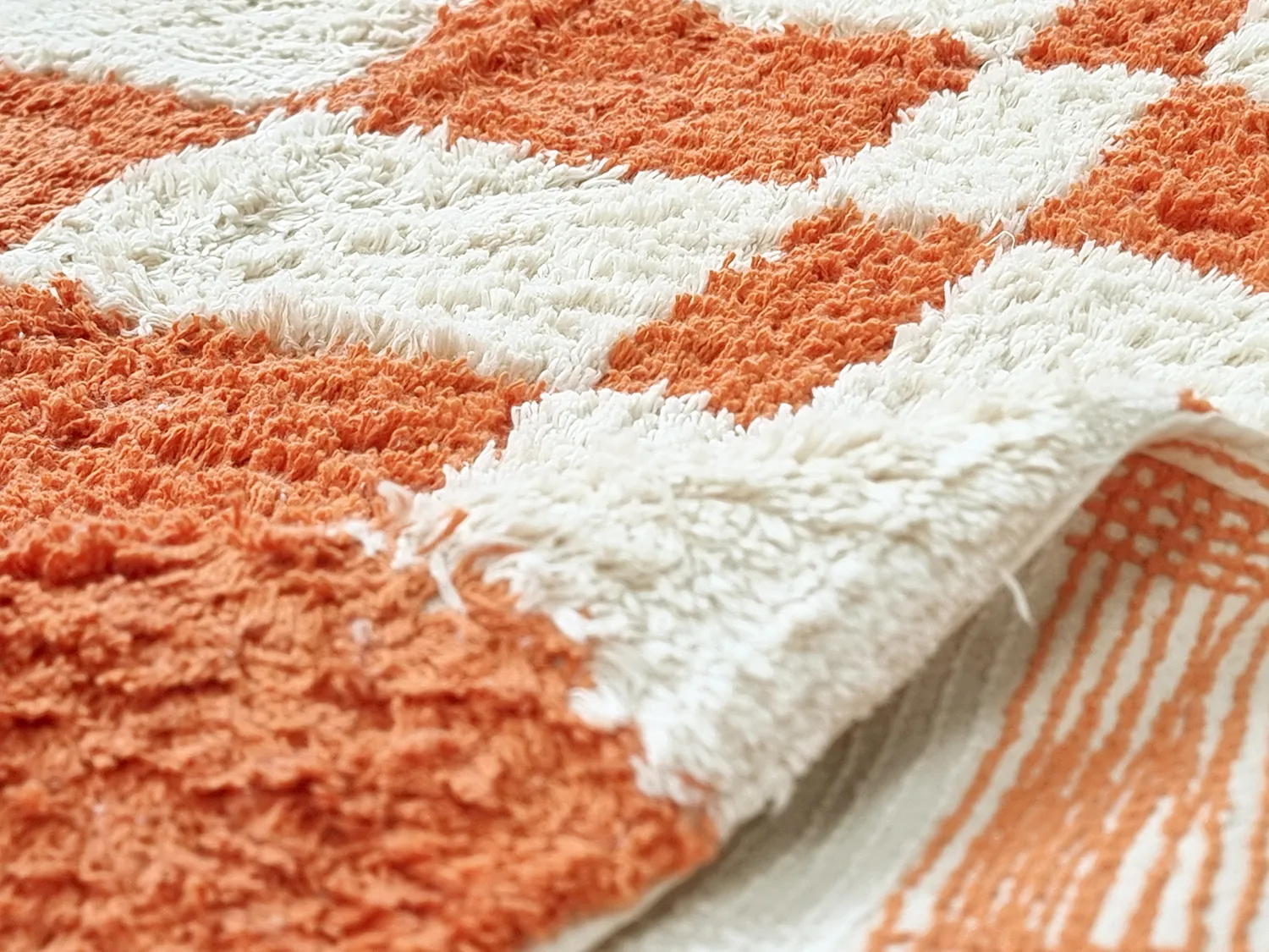 Tapis rond - Maranello Natural Cotton Shaggy (orange)