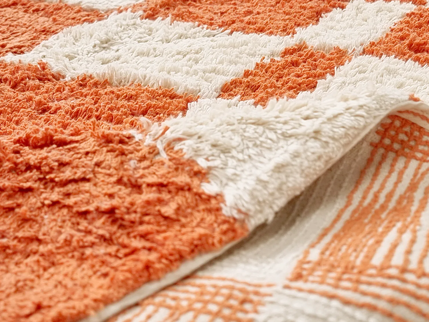 Tapis rond - Maranello Natural Cotton Shaggy (orange)