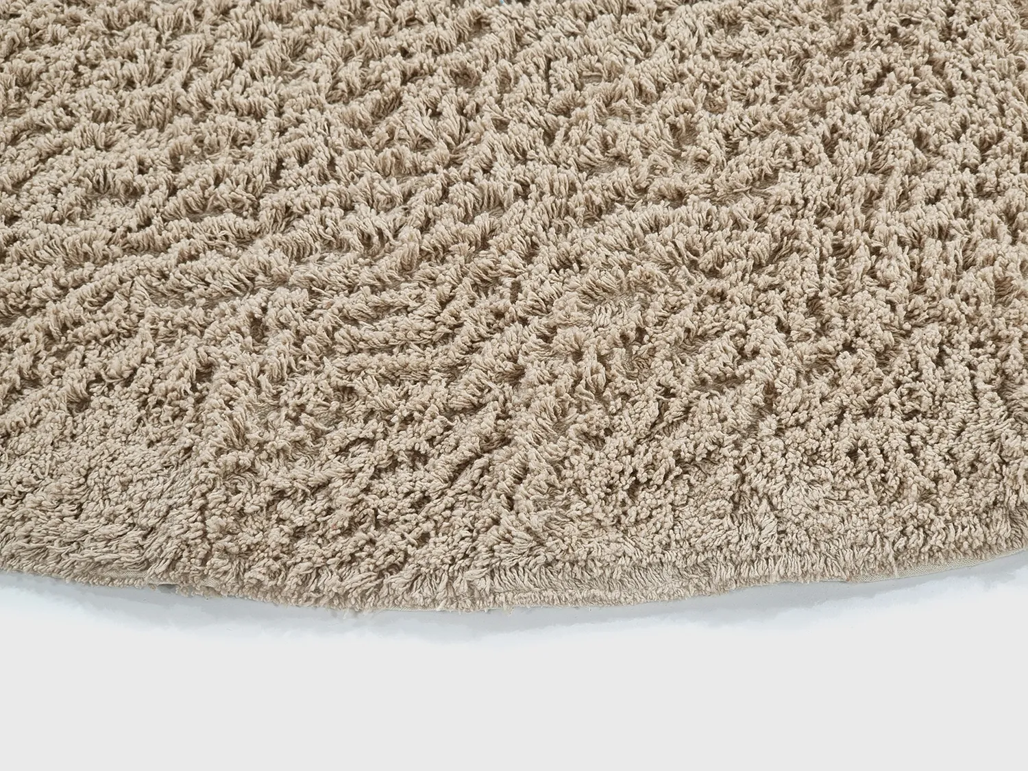 Tapis rond - Mareto Natural Cotton Shaggy (marron)