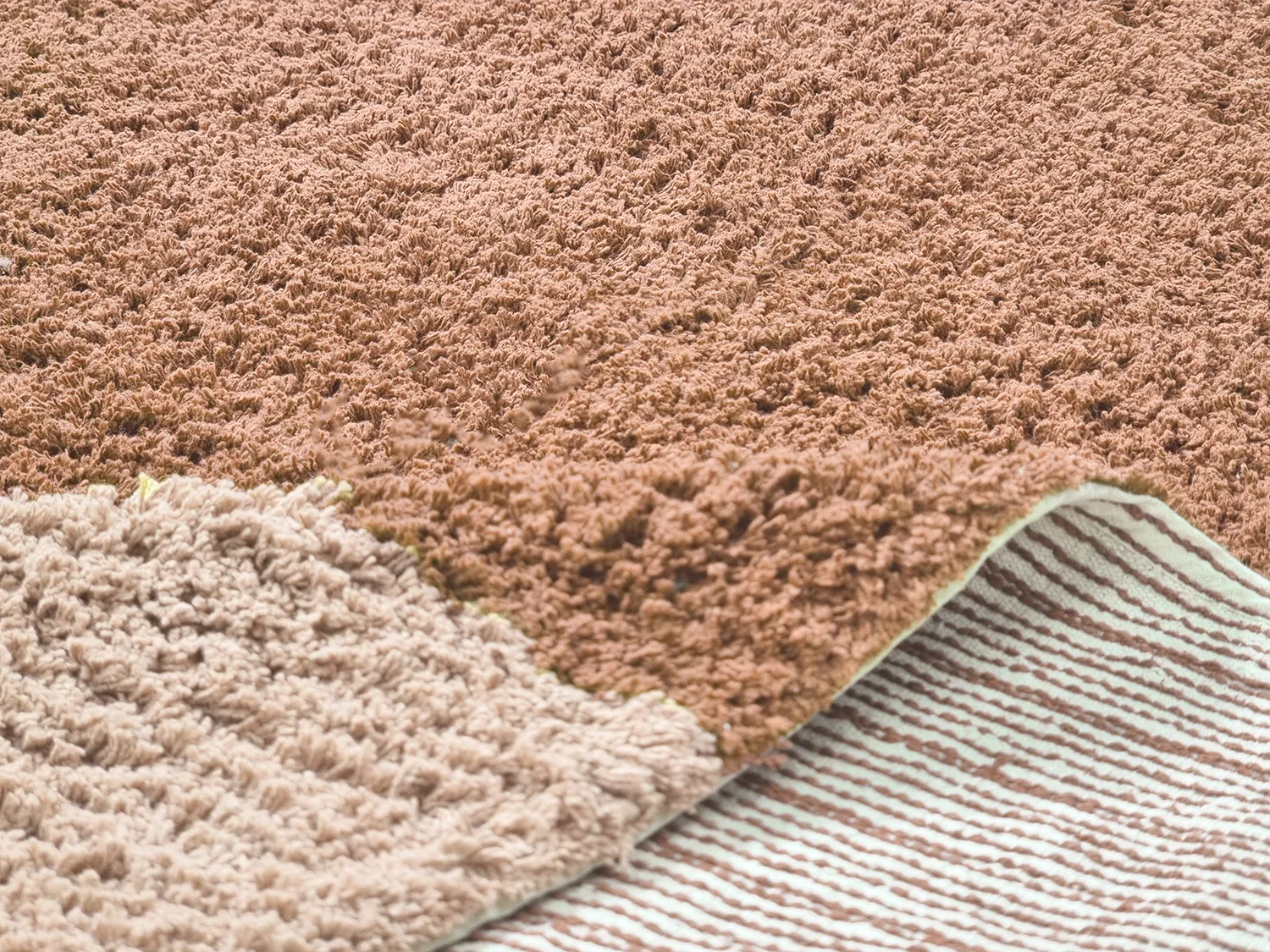Tapis à poils longs - Mareto Natural Cotton Shaggy (marron)