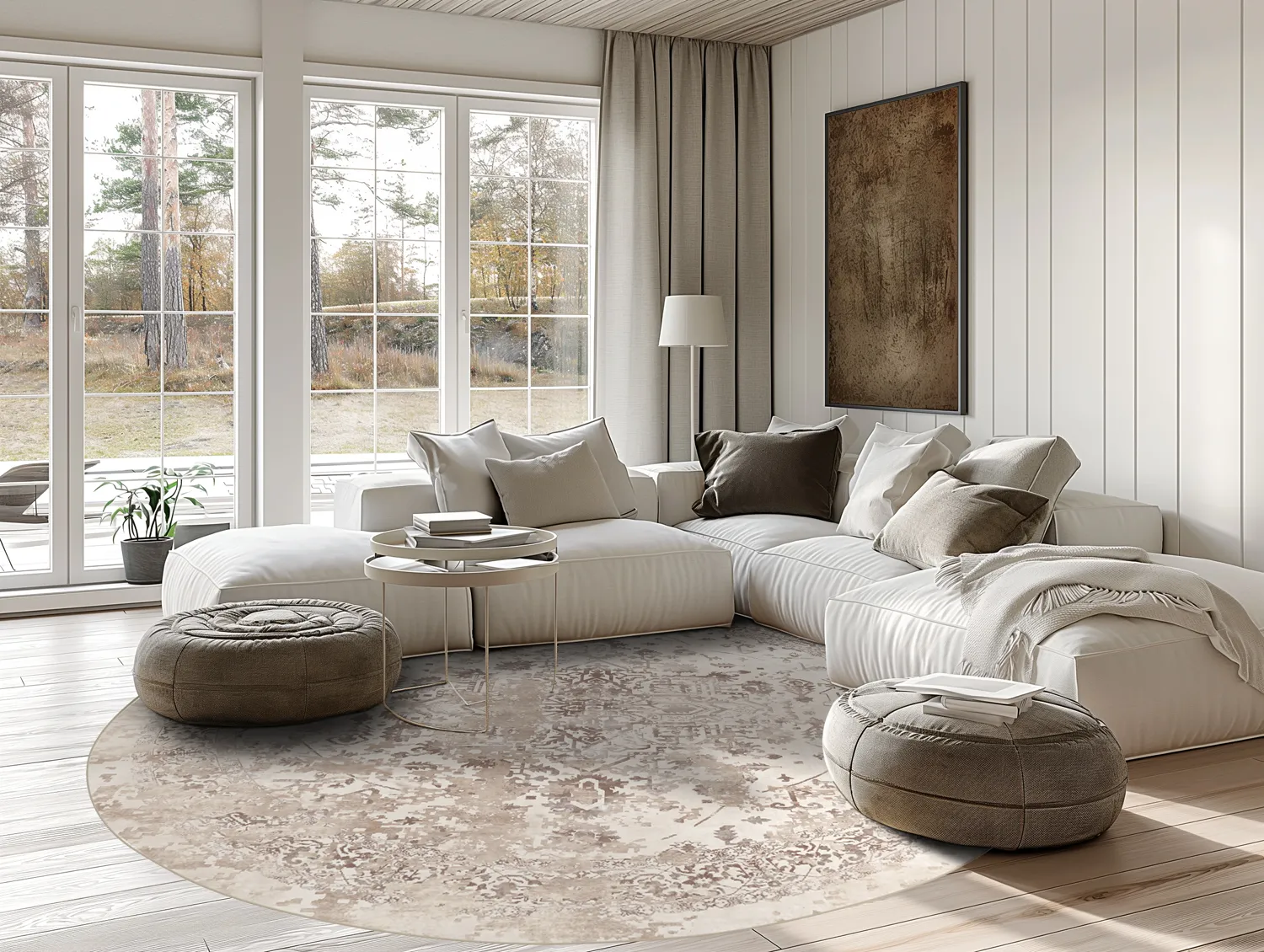 Tapis rond - Mateur (beige)