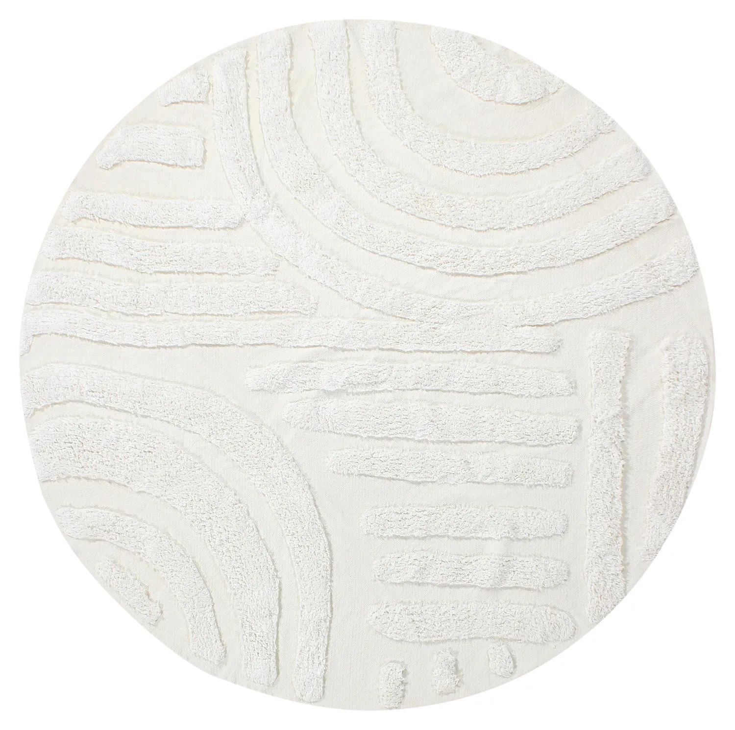 Tapis rond - Margo Natural Cotton Shaggy (blanc cassé)