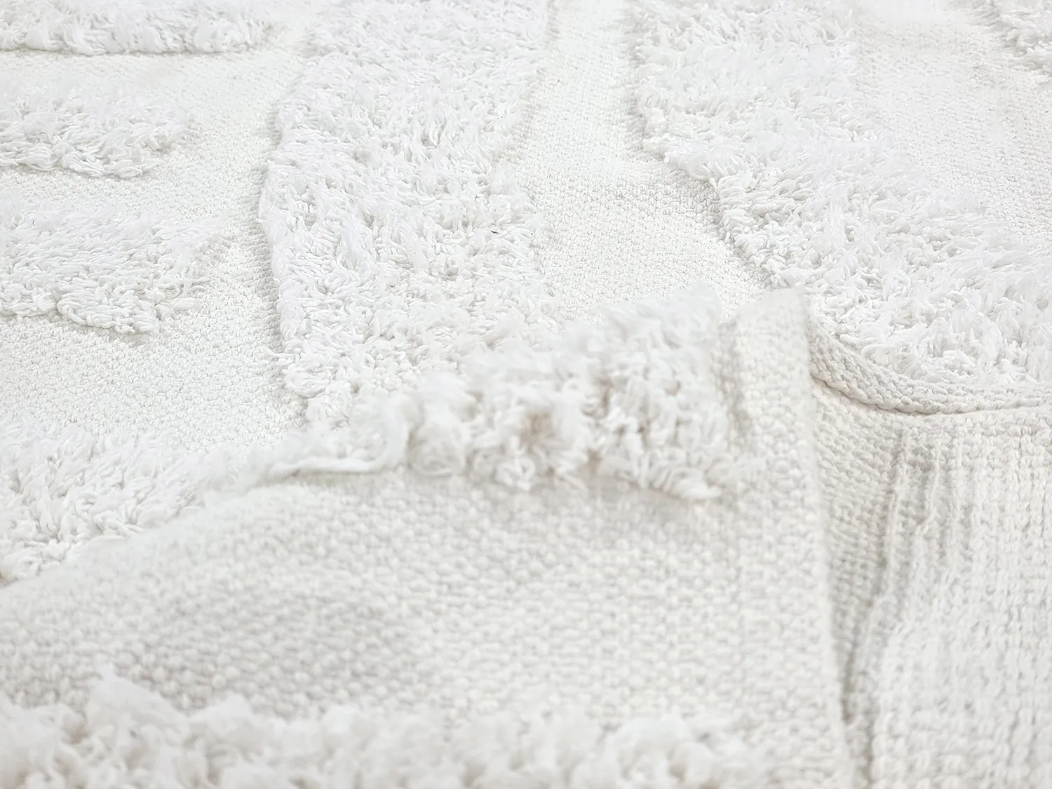 Tapis rond - Mavis Natural Cotton Shaggy (blanc cassé)