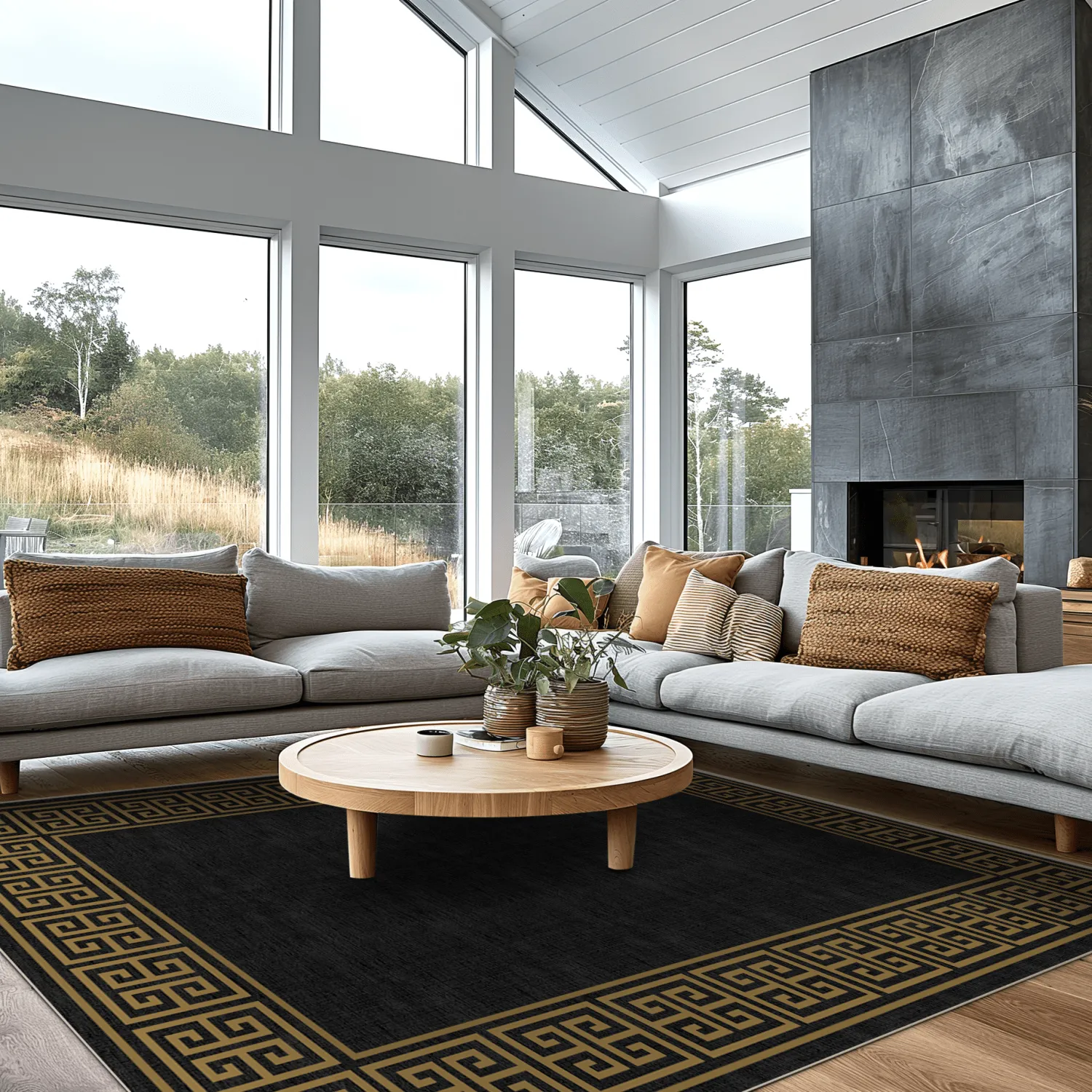 Tapis Wilton - Myra (noir/doré)