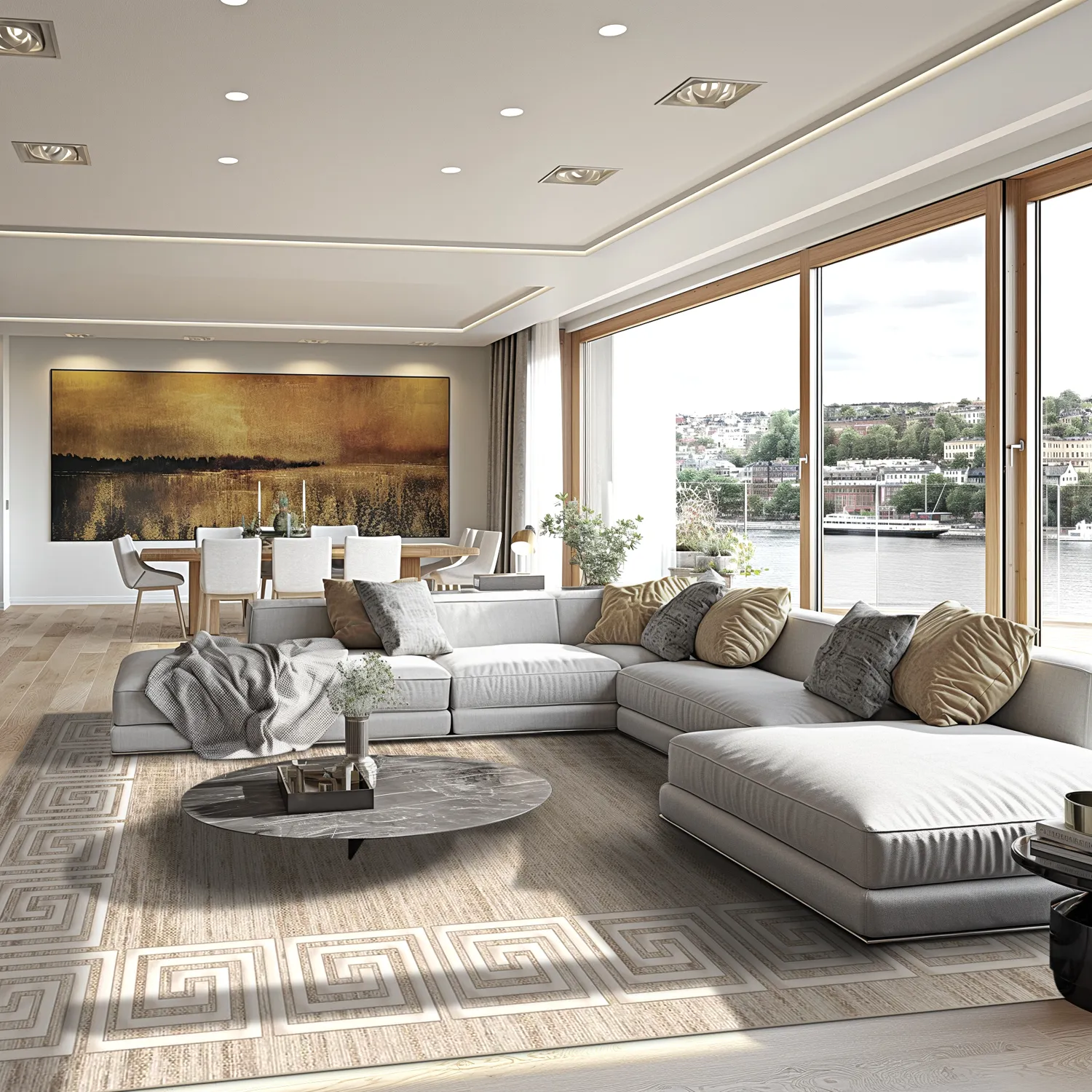 Tapis Wilton - Mytos (beige/blanc)