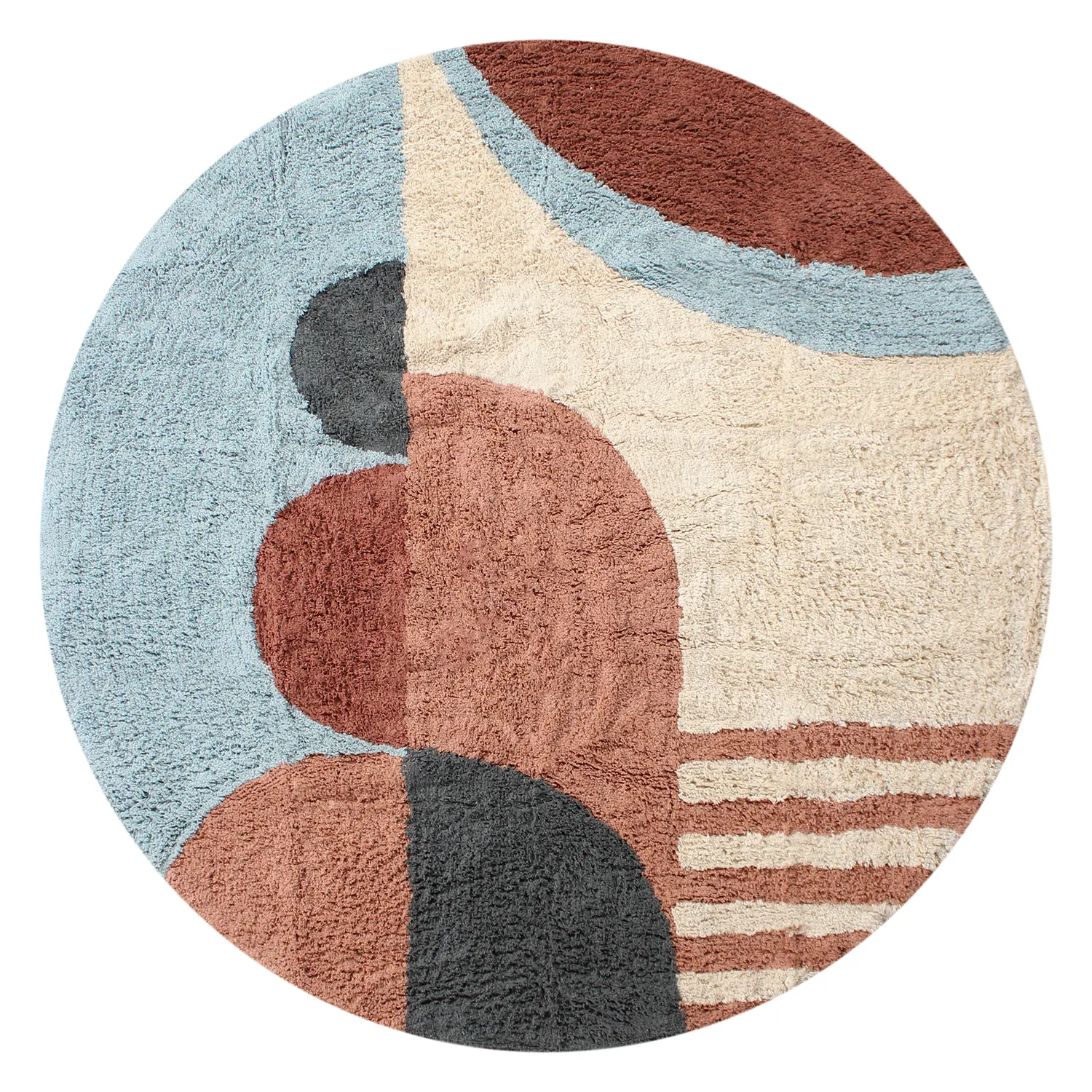 Tapis rond - Osmery Natural Cotton Shaggy (multi)