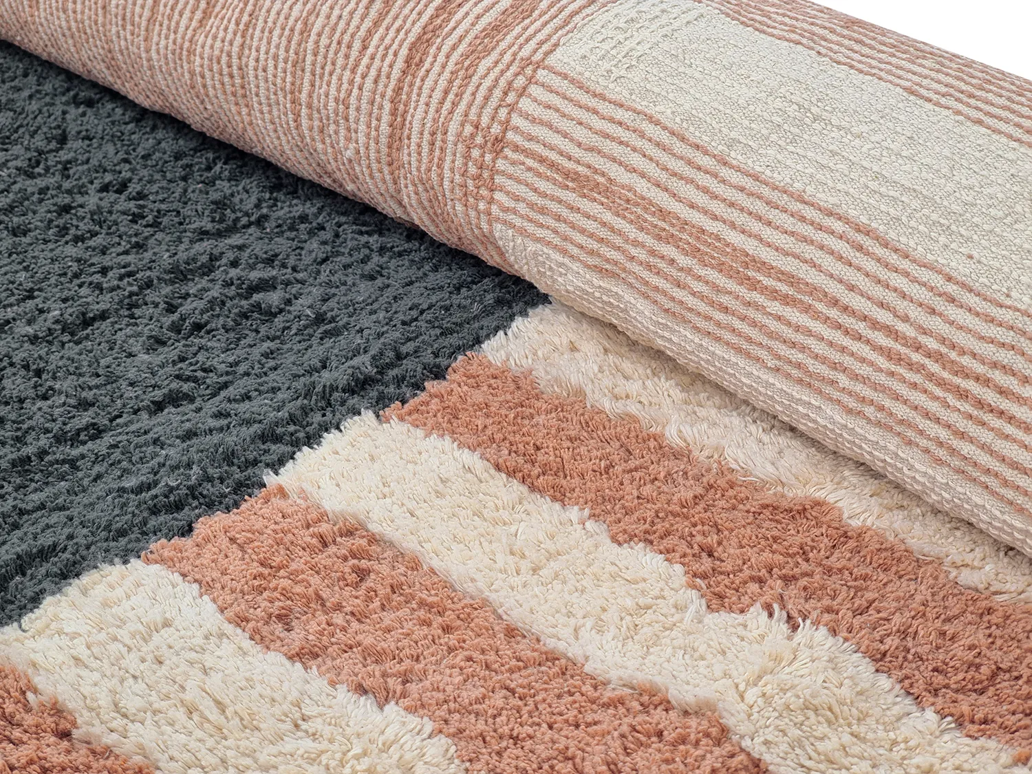 Tapis rond - Osmery Natural Cotton Shaggy (multi)