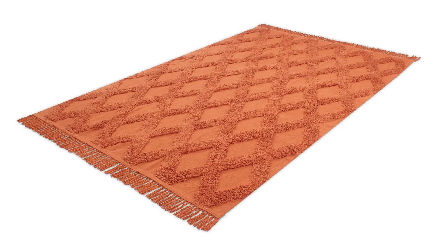 Tapis à poils longs - Pamplona Natural Cotton Shaggy (terre cuite)