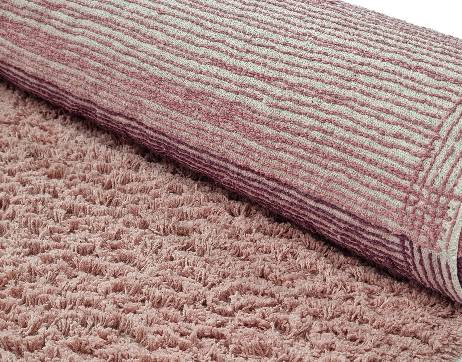 Tapis rond - Pione Natural Cotton Shaggy (rose)