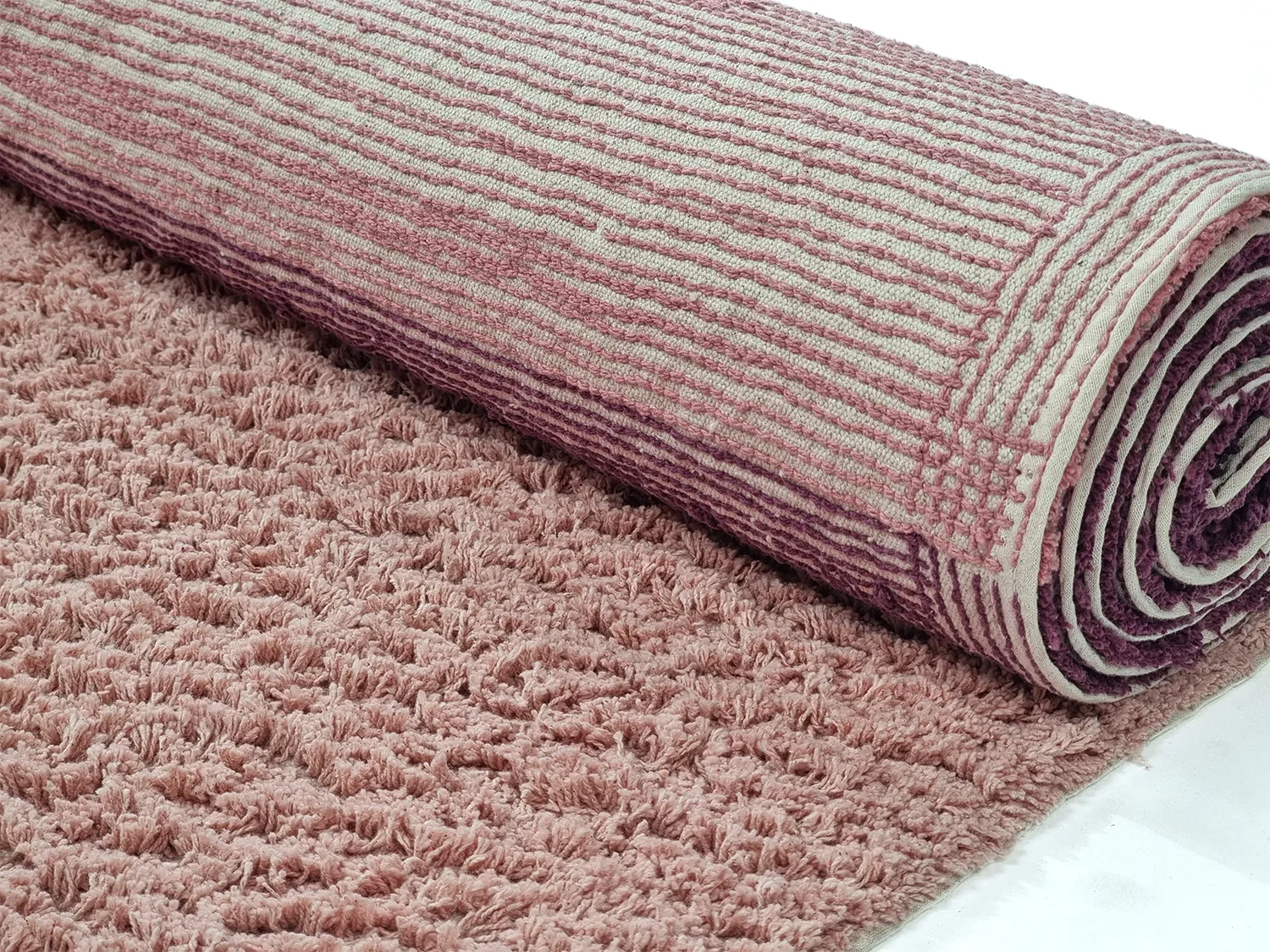 Tapis à poils longs - Pione Natural Cotton Shaggy (rose)