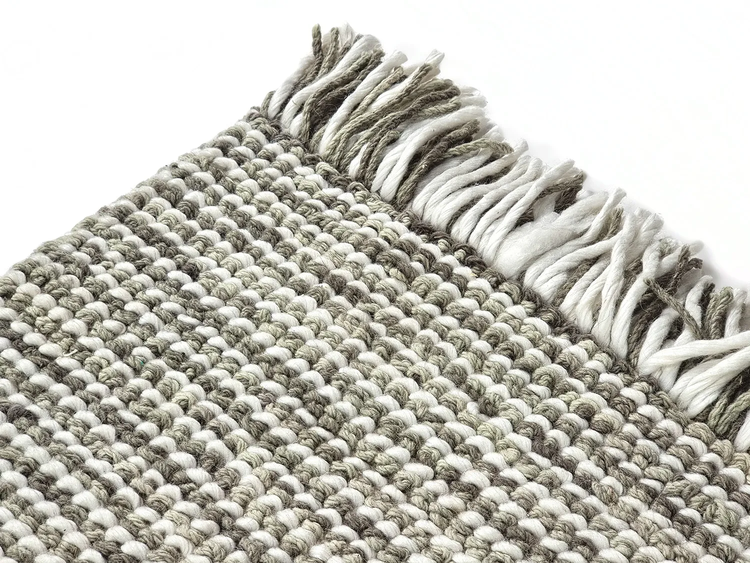 Tapis en laine - Plockton (gris/blanc/vert)