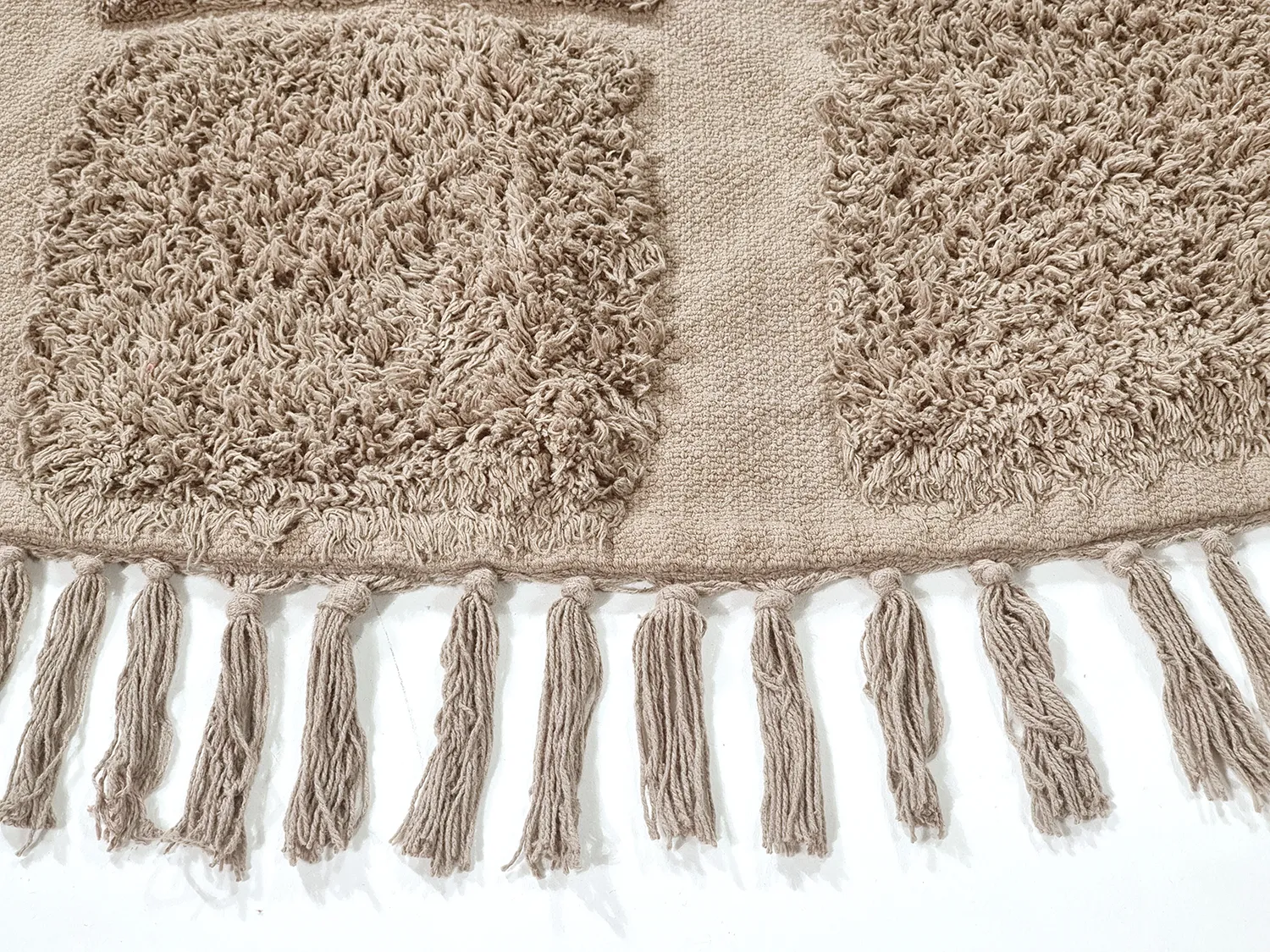 Tapis rond - Salem Natural Cotton Shaggy (taupe)