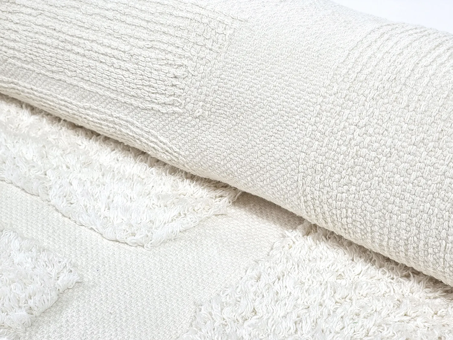 Tapis shaggy - Salem Natural Cotton Shaggy (blanc cassé)