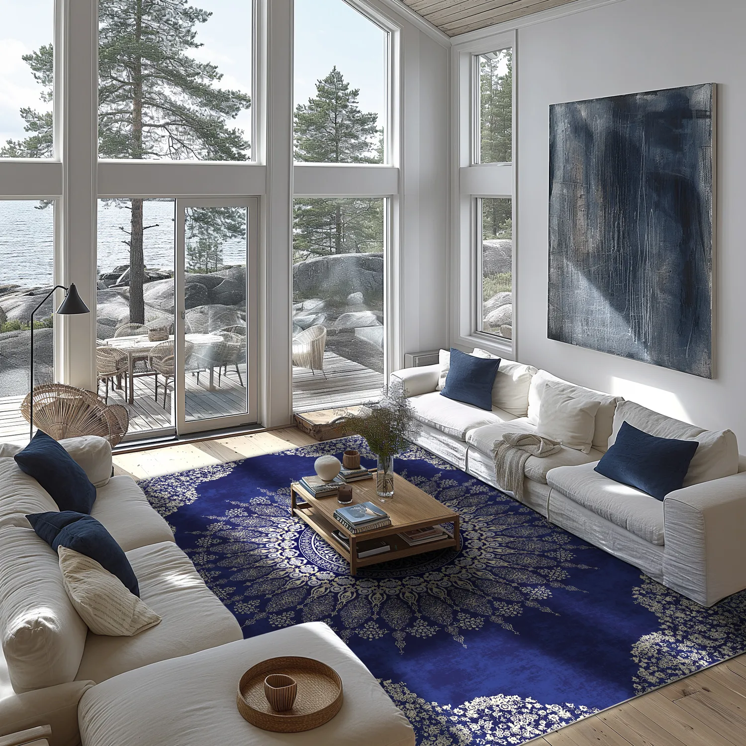 Tapis Wilton - Sandrigo (bleu/beige)