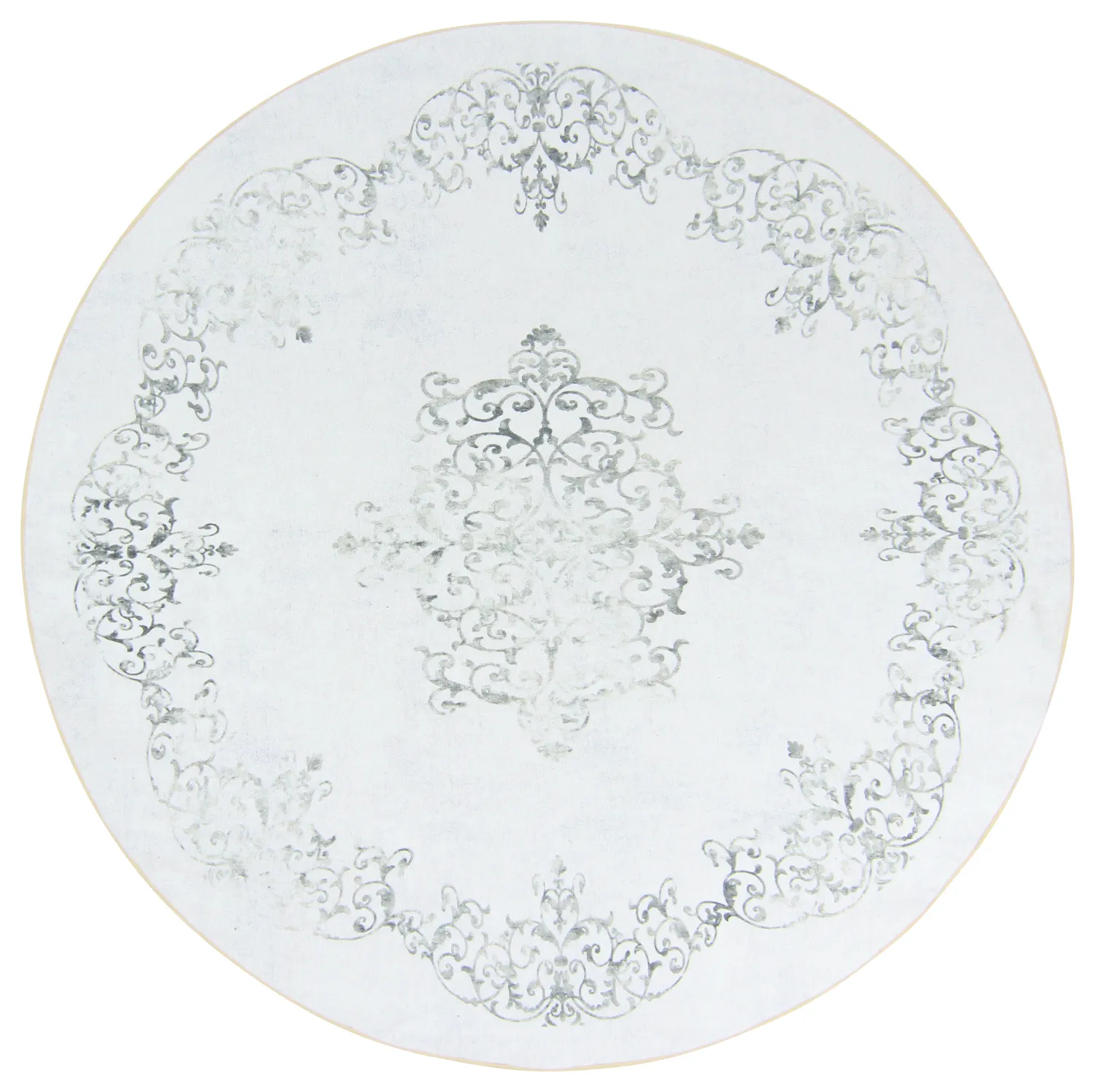 Tapis rond - Santi (blanc/gris)