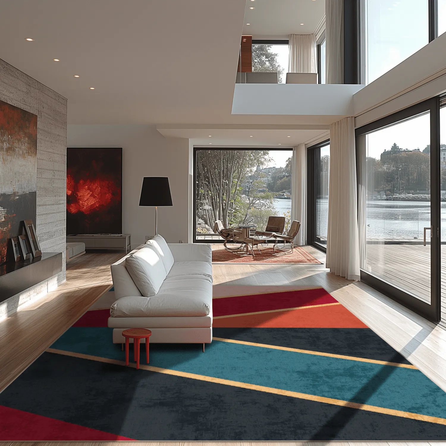 Tapis Wilton - Sanya (rouge/multicolore)