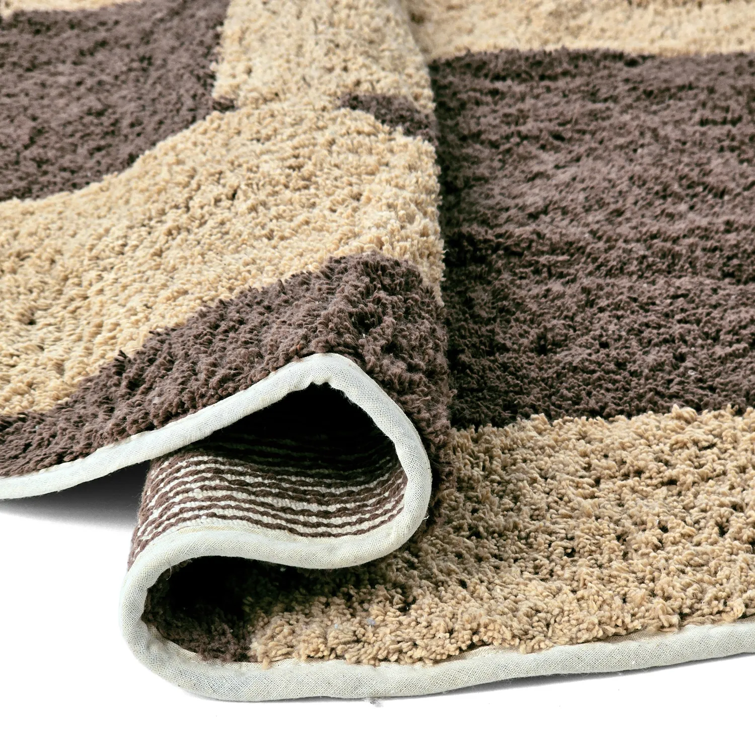 Tapis rond - Siberia Natural Cotton Shaggy (beige/marron)