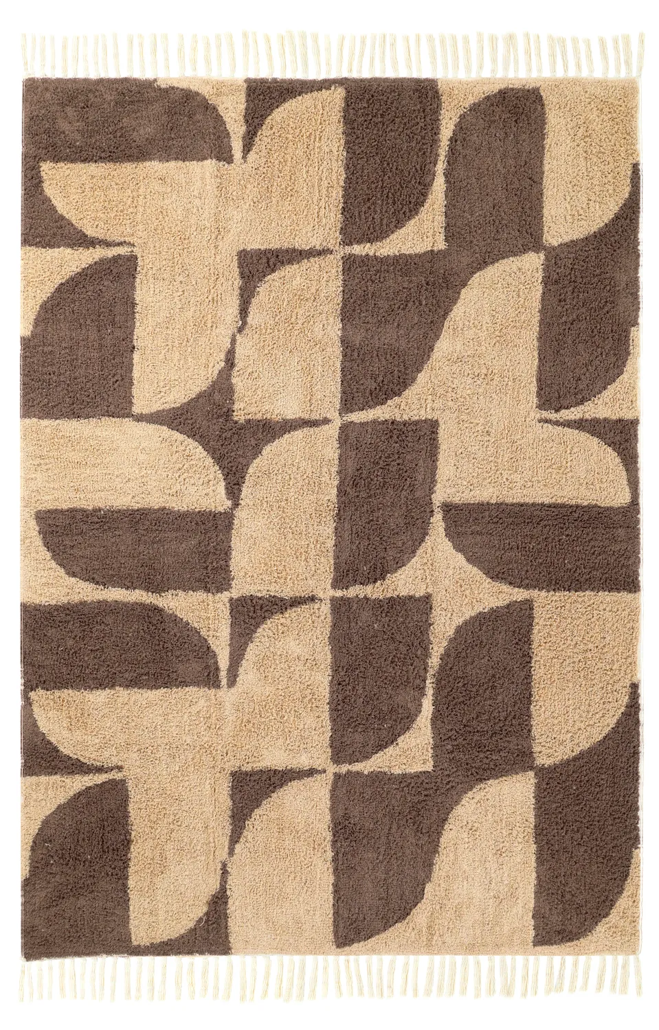 Tapis shaggy - Siberia Natural Cotton Shaggy (beige/marron)