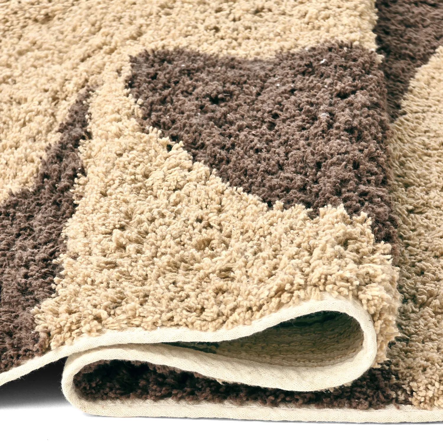 Tapis shaggy - Siberia Natural Cotton Shaggy (beige/marron)