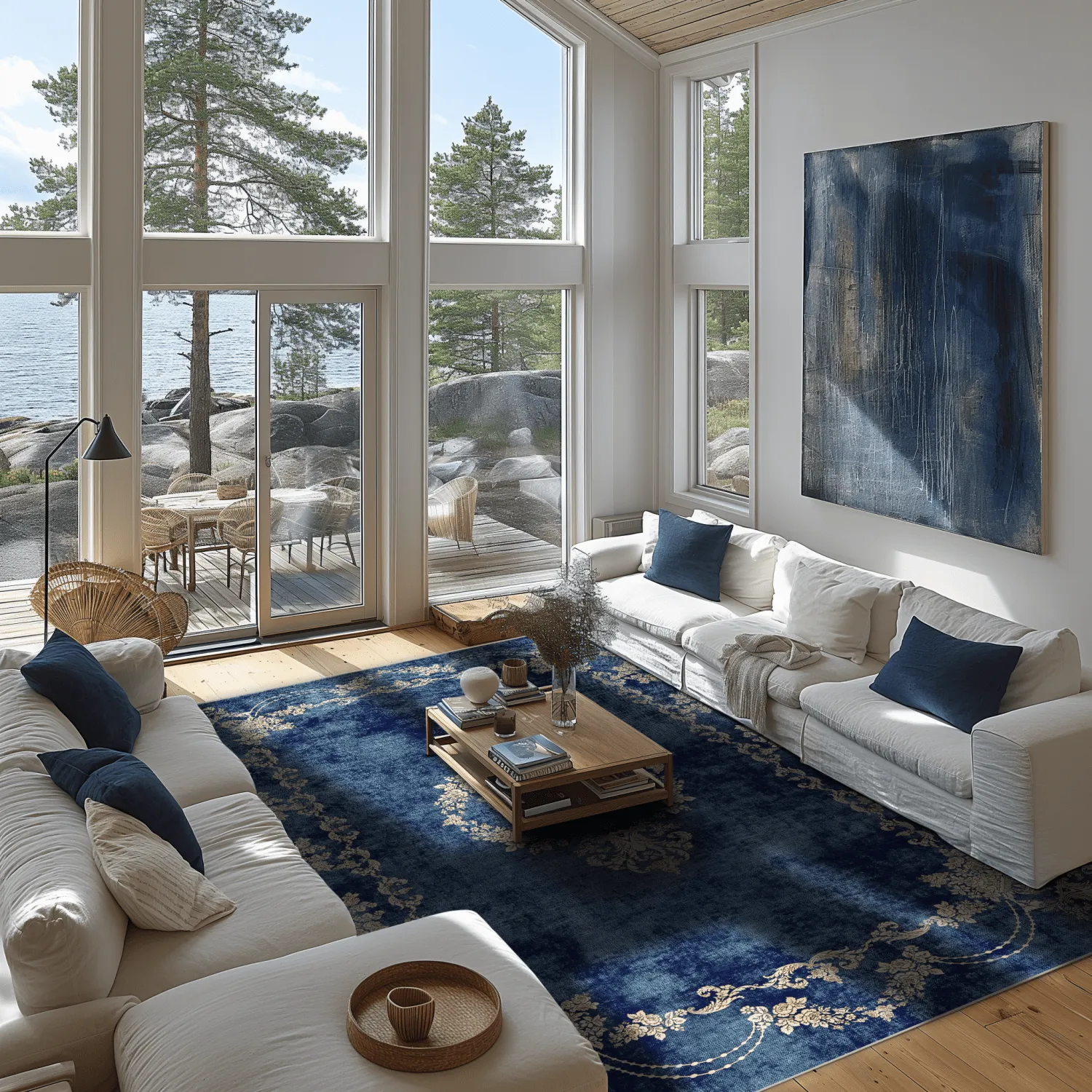 Tapis Wilton - Taknis (bleu)