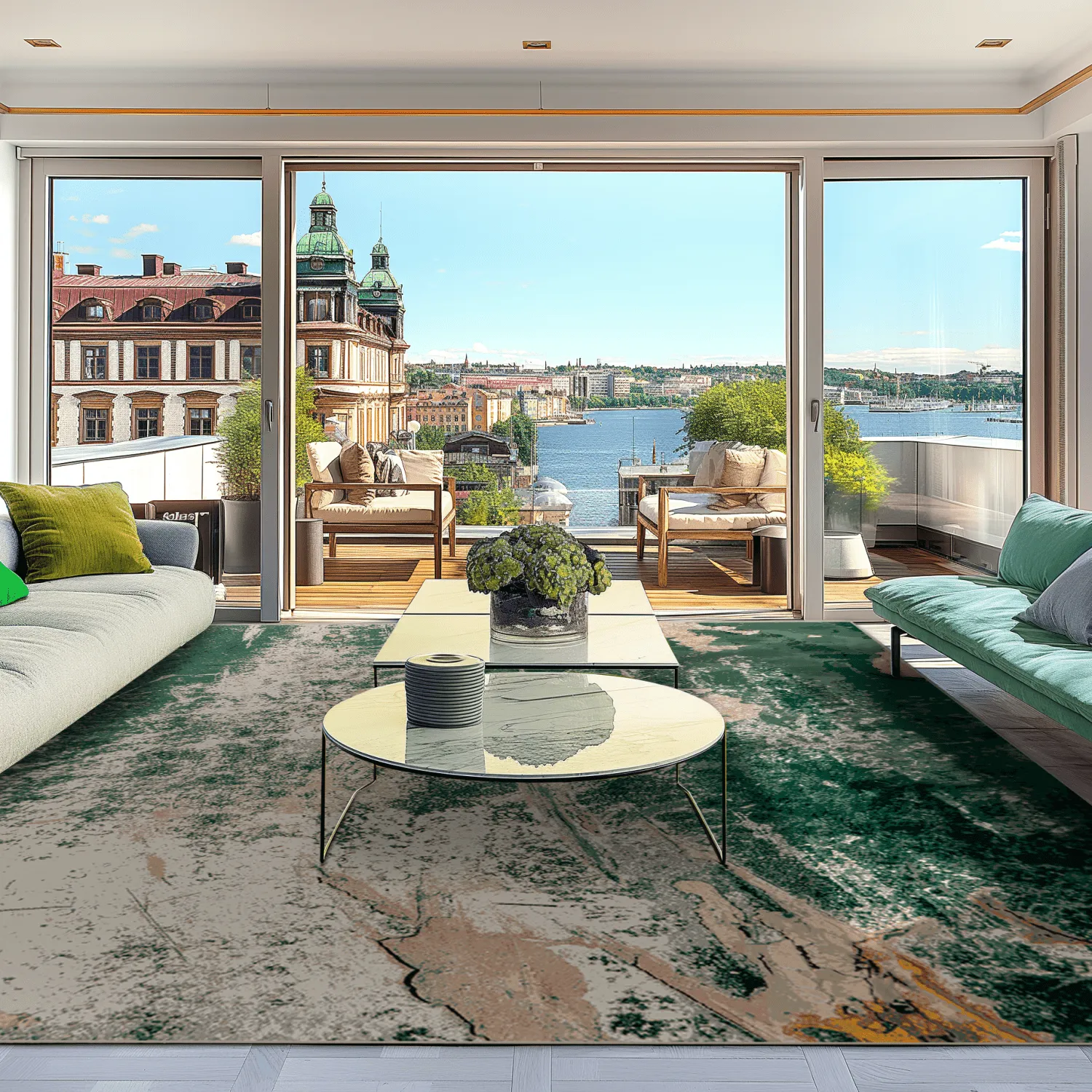 Tapis Wilton - Tamalous (beige/vert)