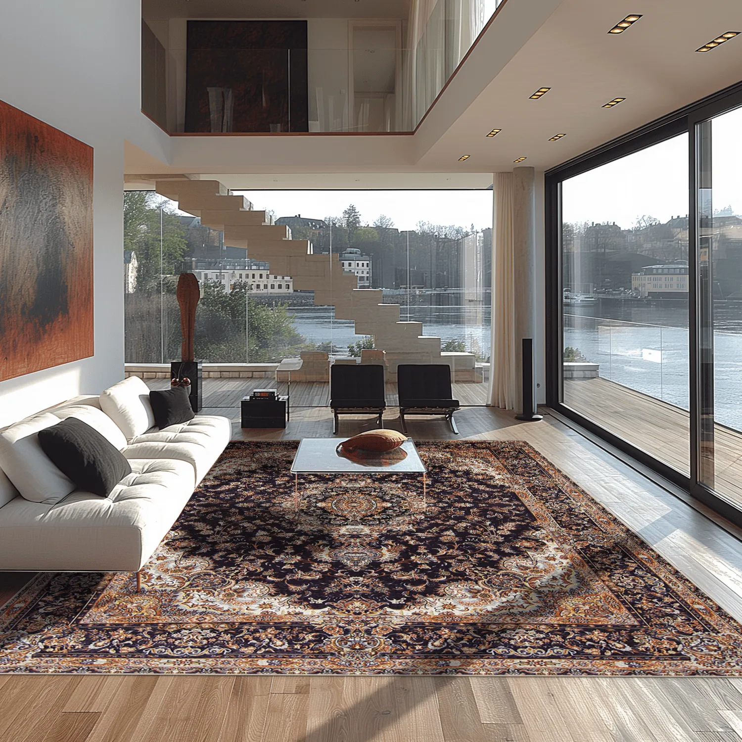 Tapis Wilton - Vakifli (noir/multicolore)