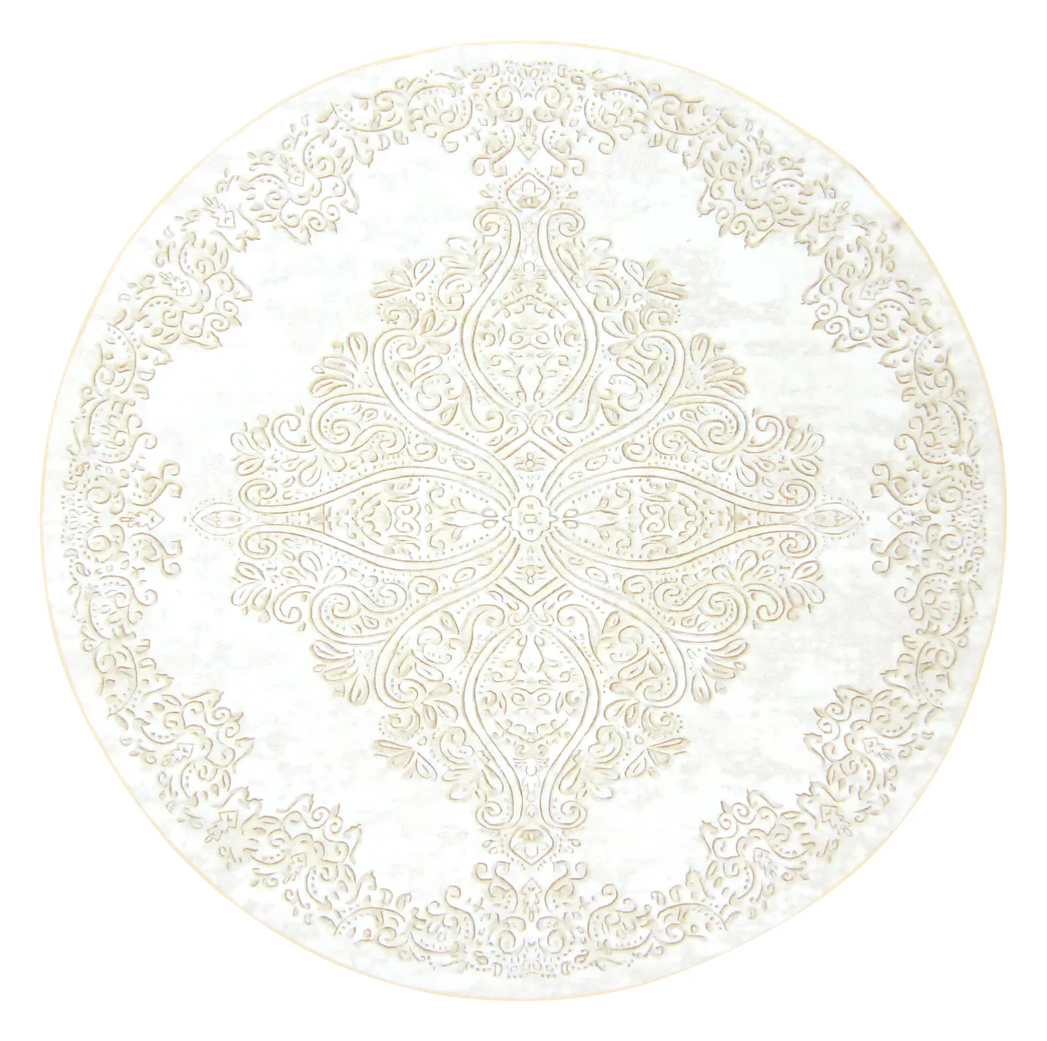 Tapis rond - Valenza (blanc/beige)