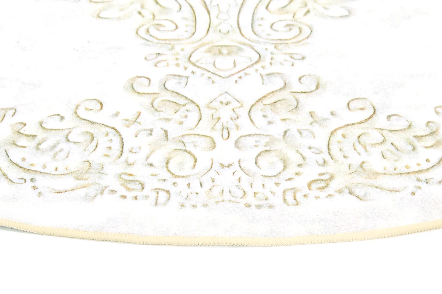 Tapis rond - Valenza (blanc/beige)