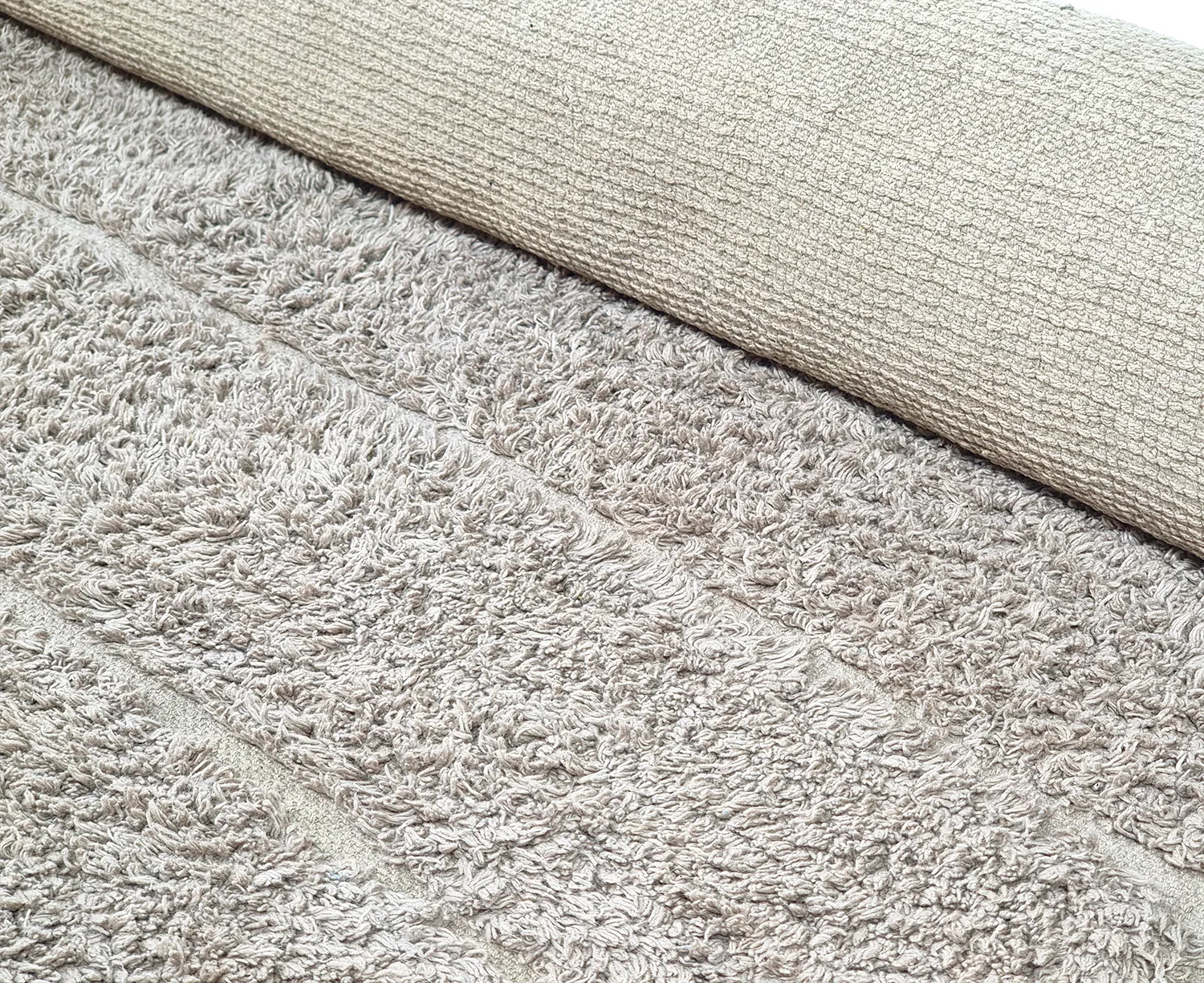 Tapis rond - Willow Natural Cotton Shaggy (greige)