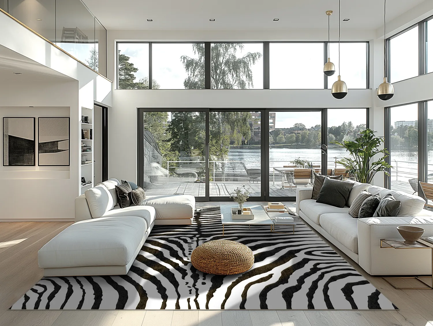 Tapis Wilton - Zèbre (noir/blanc)
