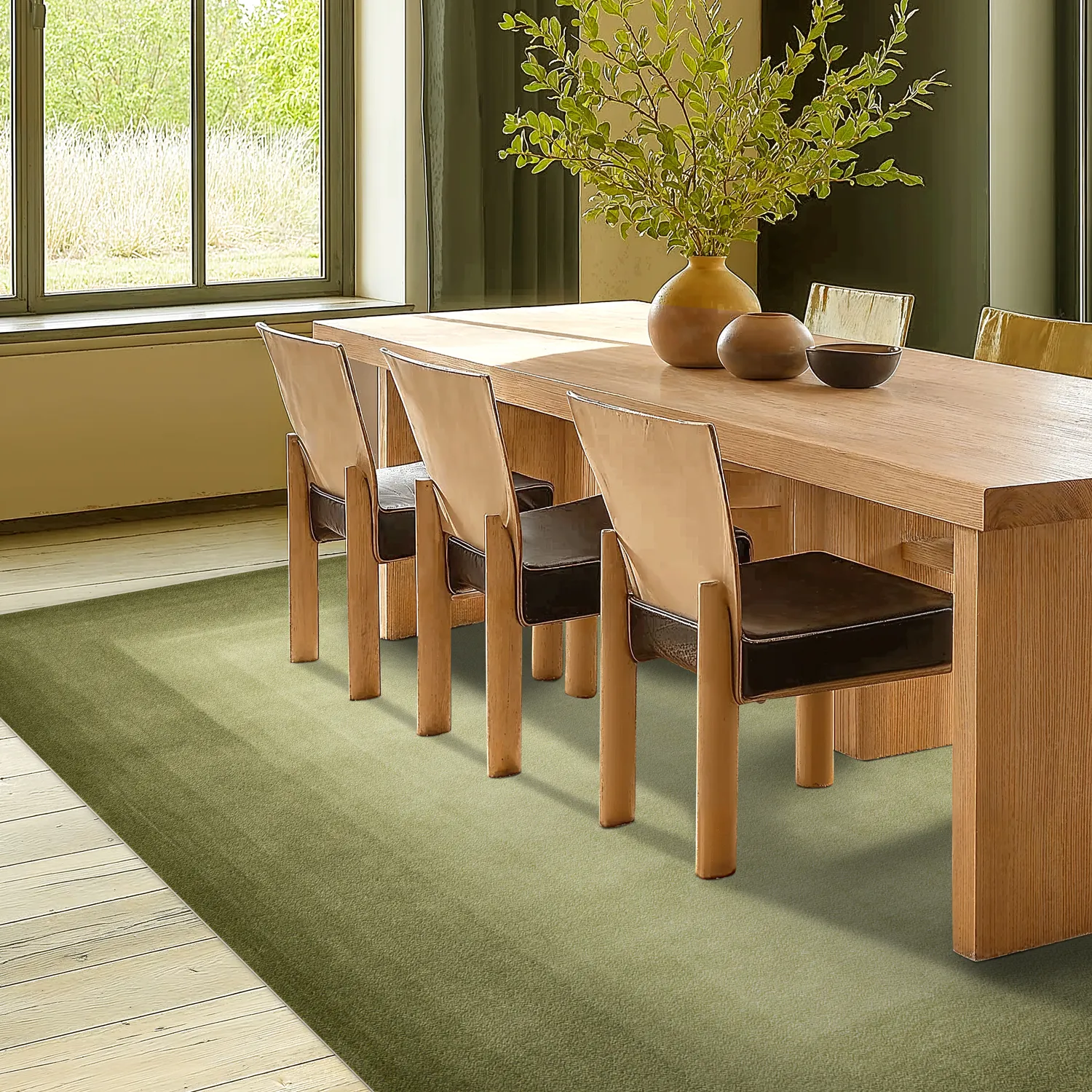 Tapis Wilton - Zina (vert mousse)
