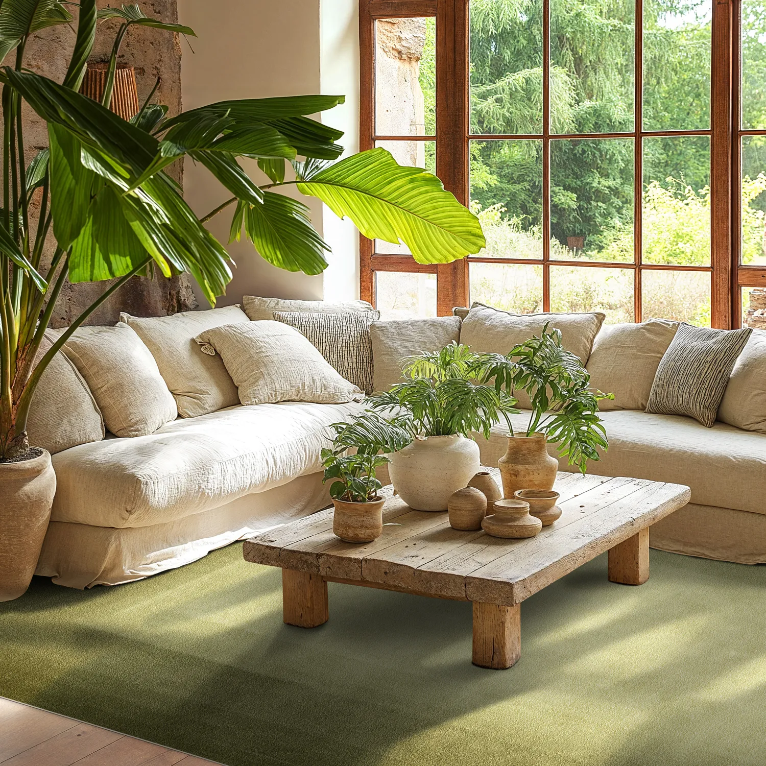 Tapis Wilton - Zina (vert mousse)