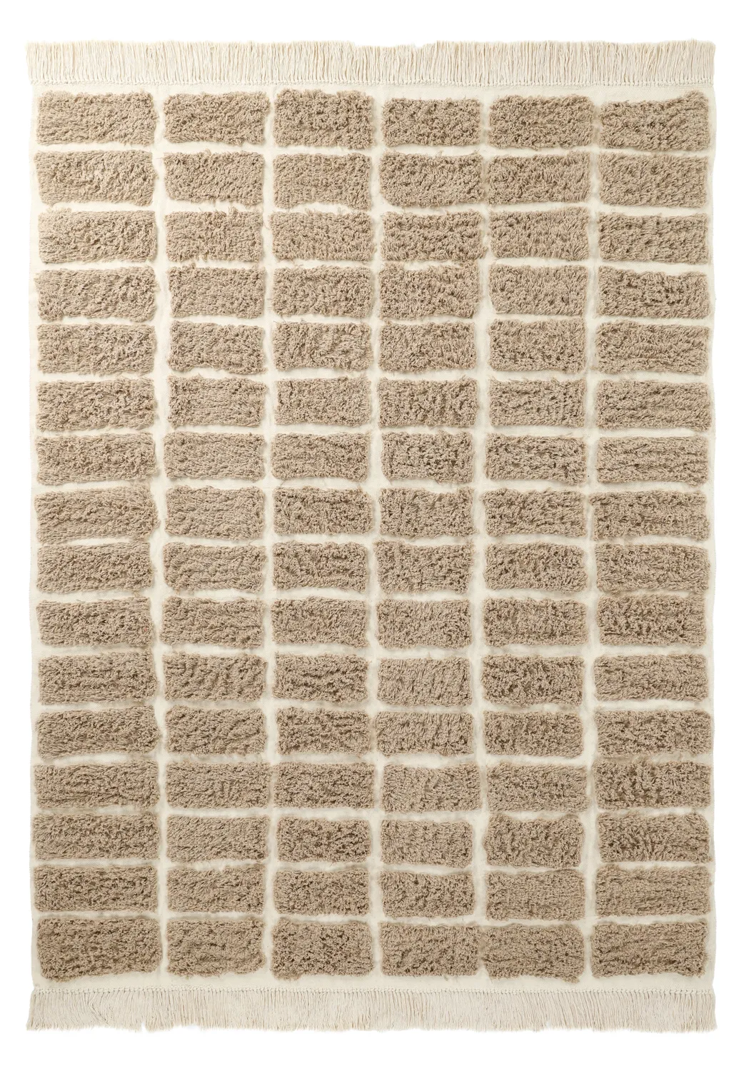 Tapis à poils longs - Zola Natural Cotton Shaggy (beige)