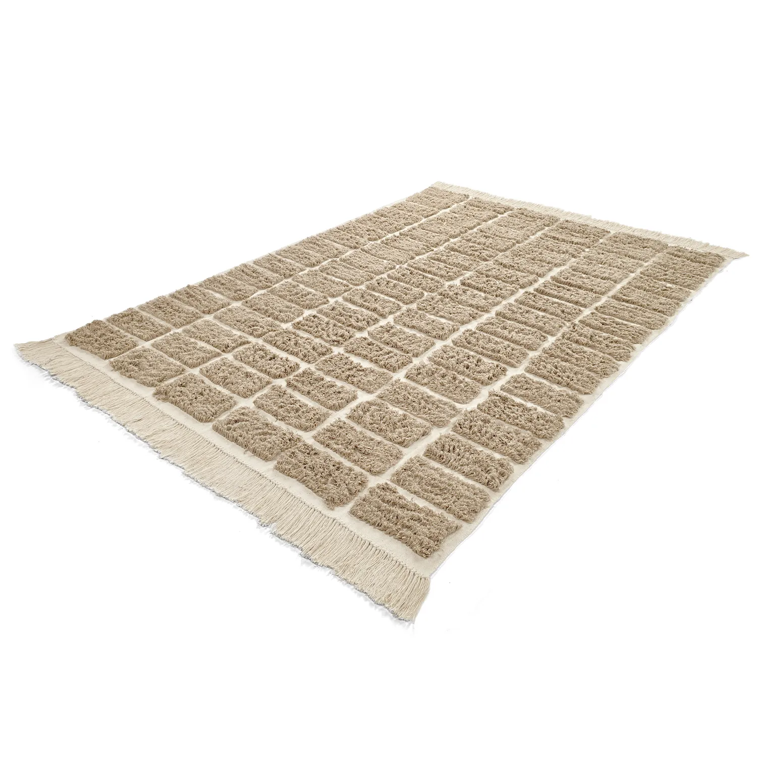 Tapis à poils longs - Zola Natural Cotton Shaggy (beige)
