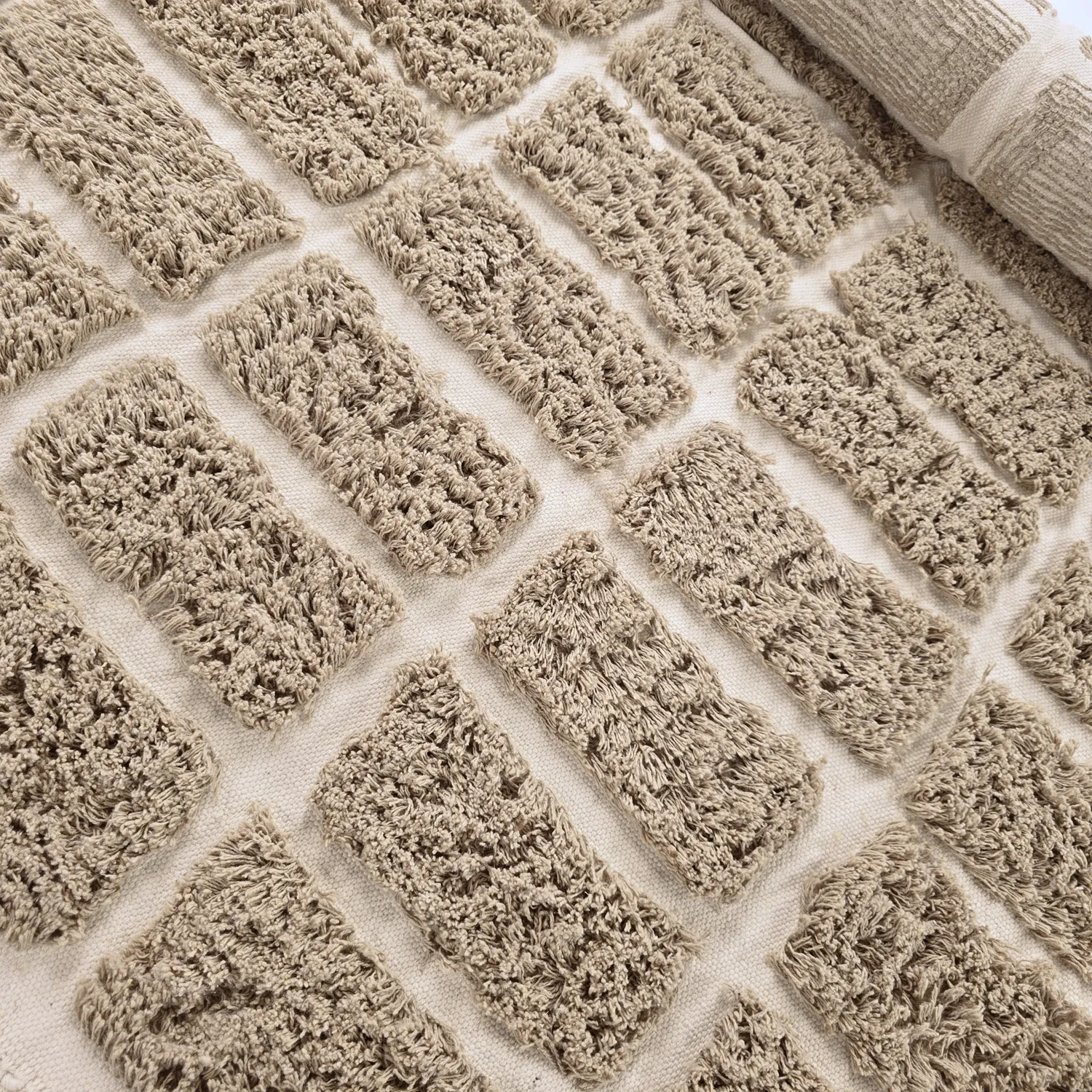 Tapis à poils longs - Zola Natural Cotton Shaggy (beige)