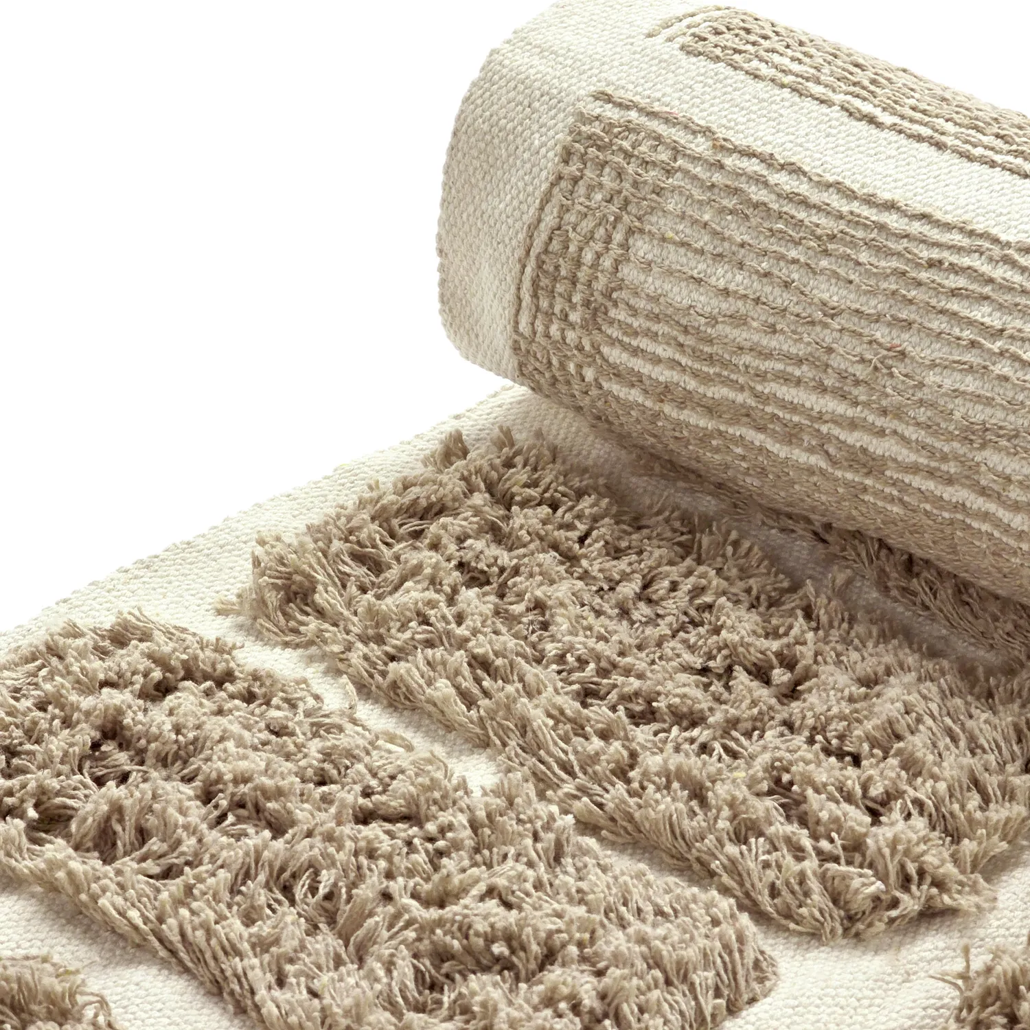 Tapis à poils longs - Zola Natural Cotton Shaggy (beige)