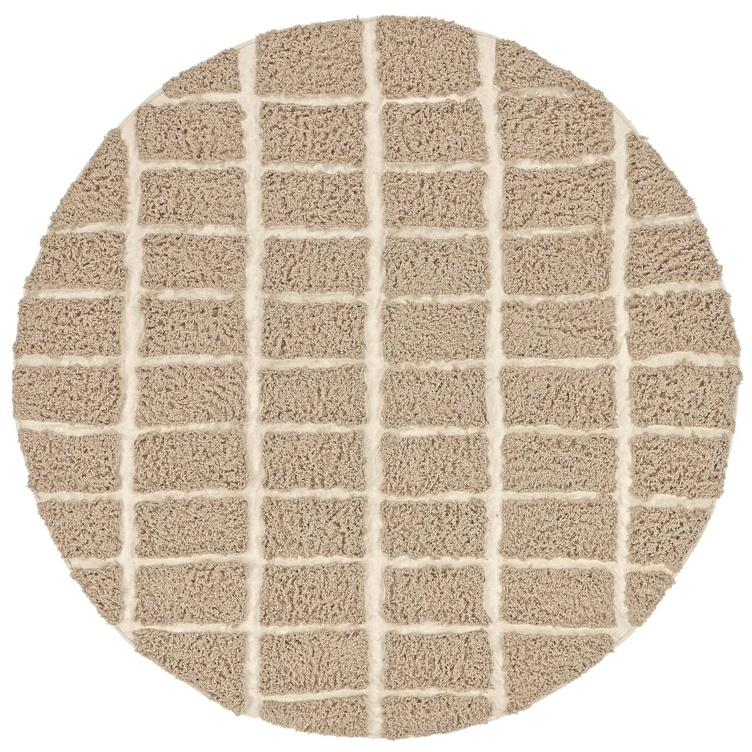Tapis rond - Zola Natural Cotton Shaggy (beige)