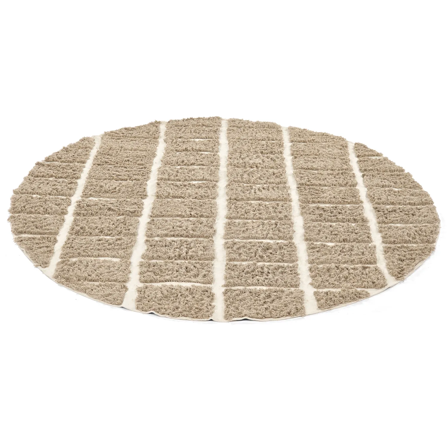 Tapis rond - Zola Natural Cotton Shaggy (beige)
